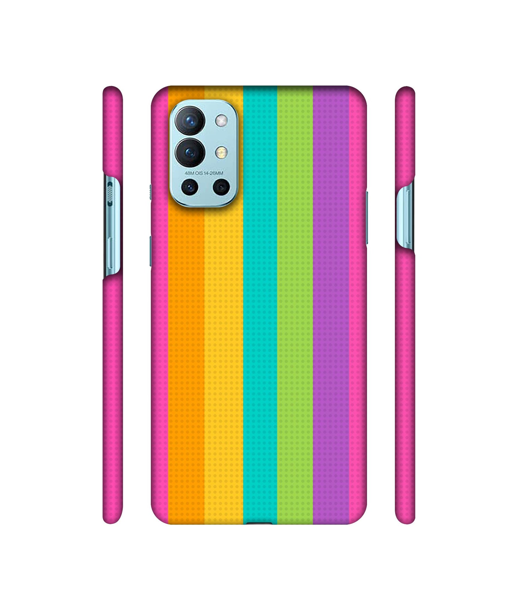 Random Colour Line Designer Hard Back Cover for OnePlus 9R