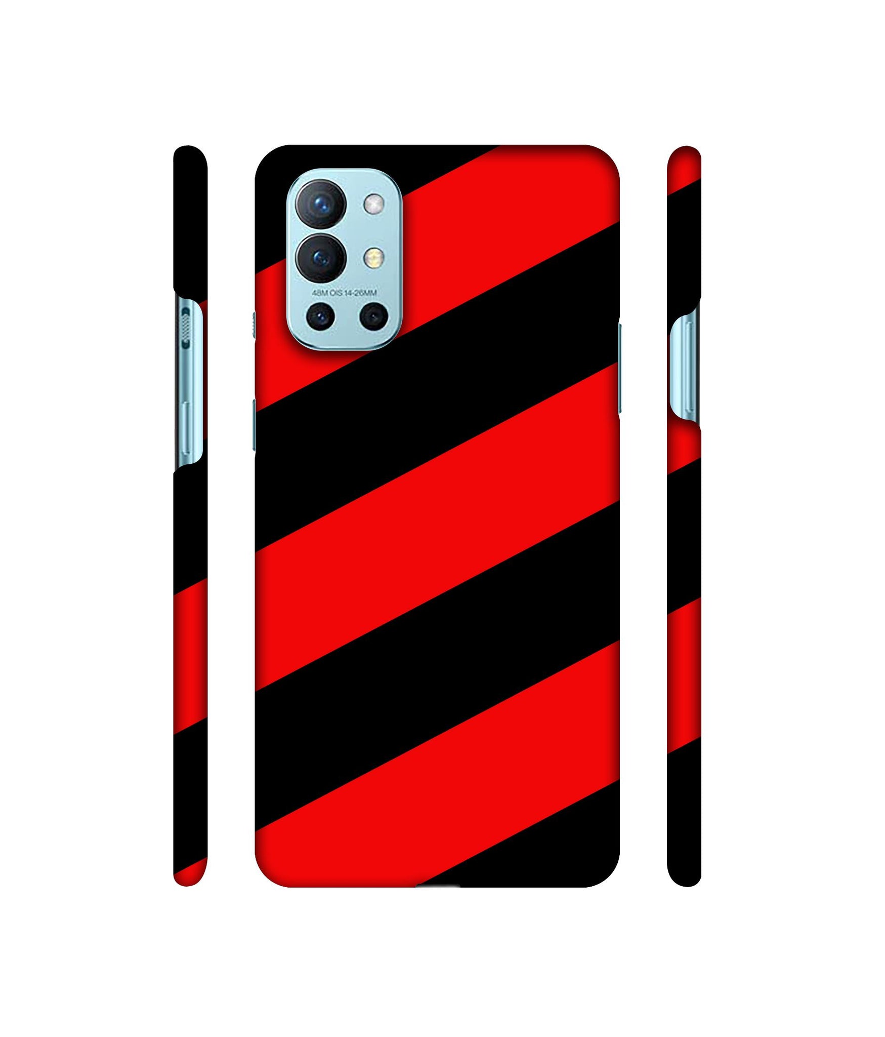 Red and Black Line Designer Hard Back Cover for OnePlus 9R