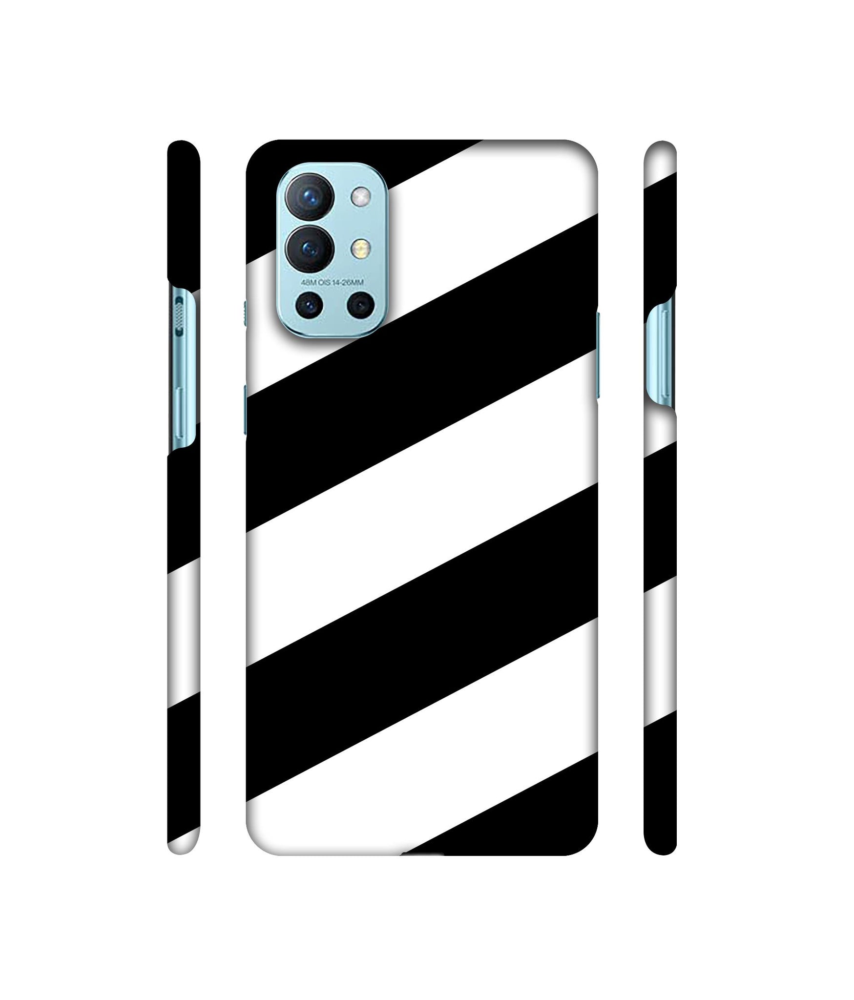 Black & White Line Designer Hard Back Cover for OnePlus 9R