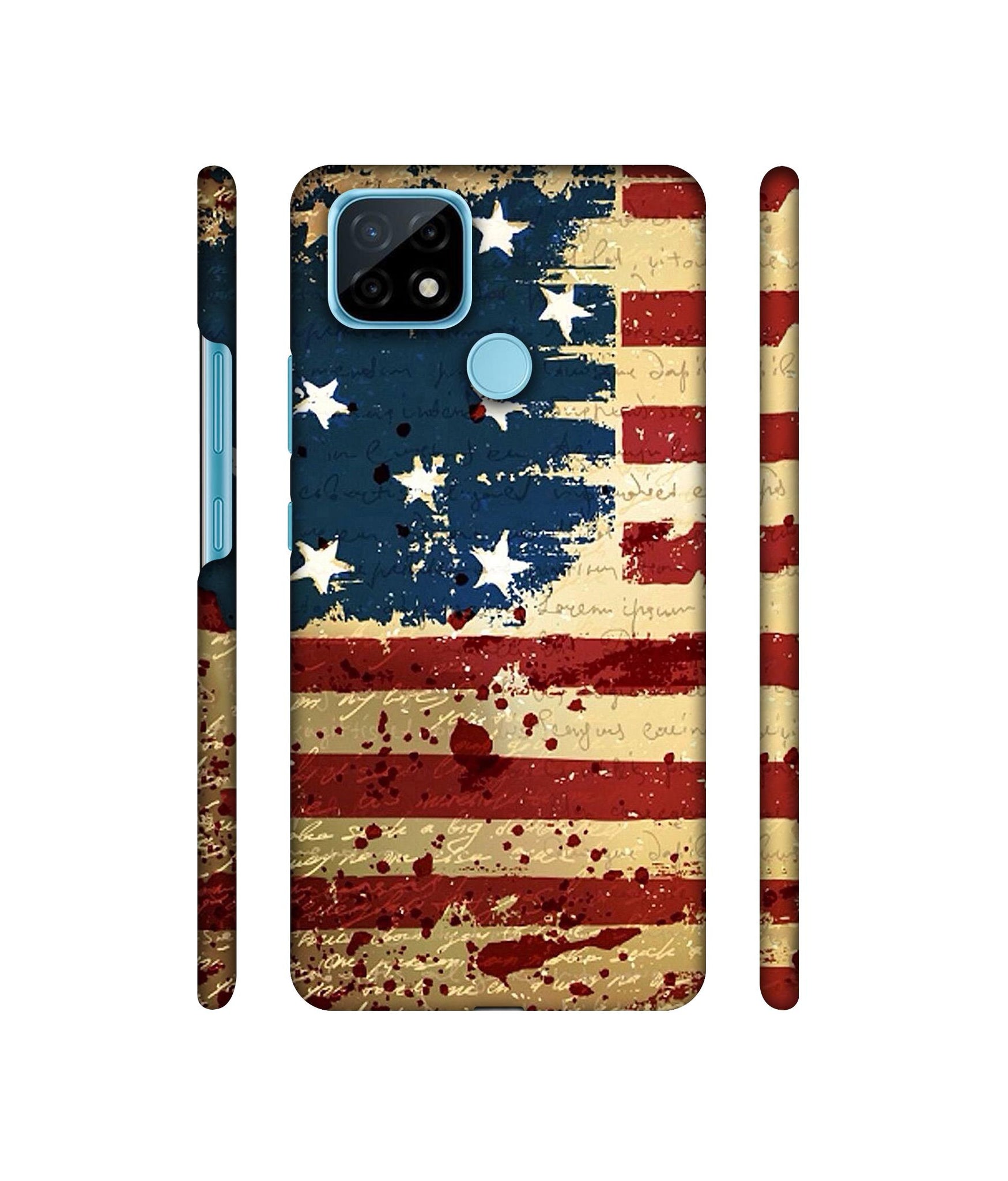 Colorful USA Flag Designer Hard Back Cover for Realme C21