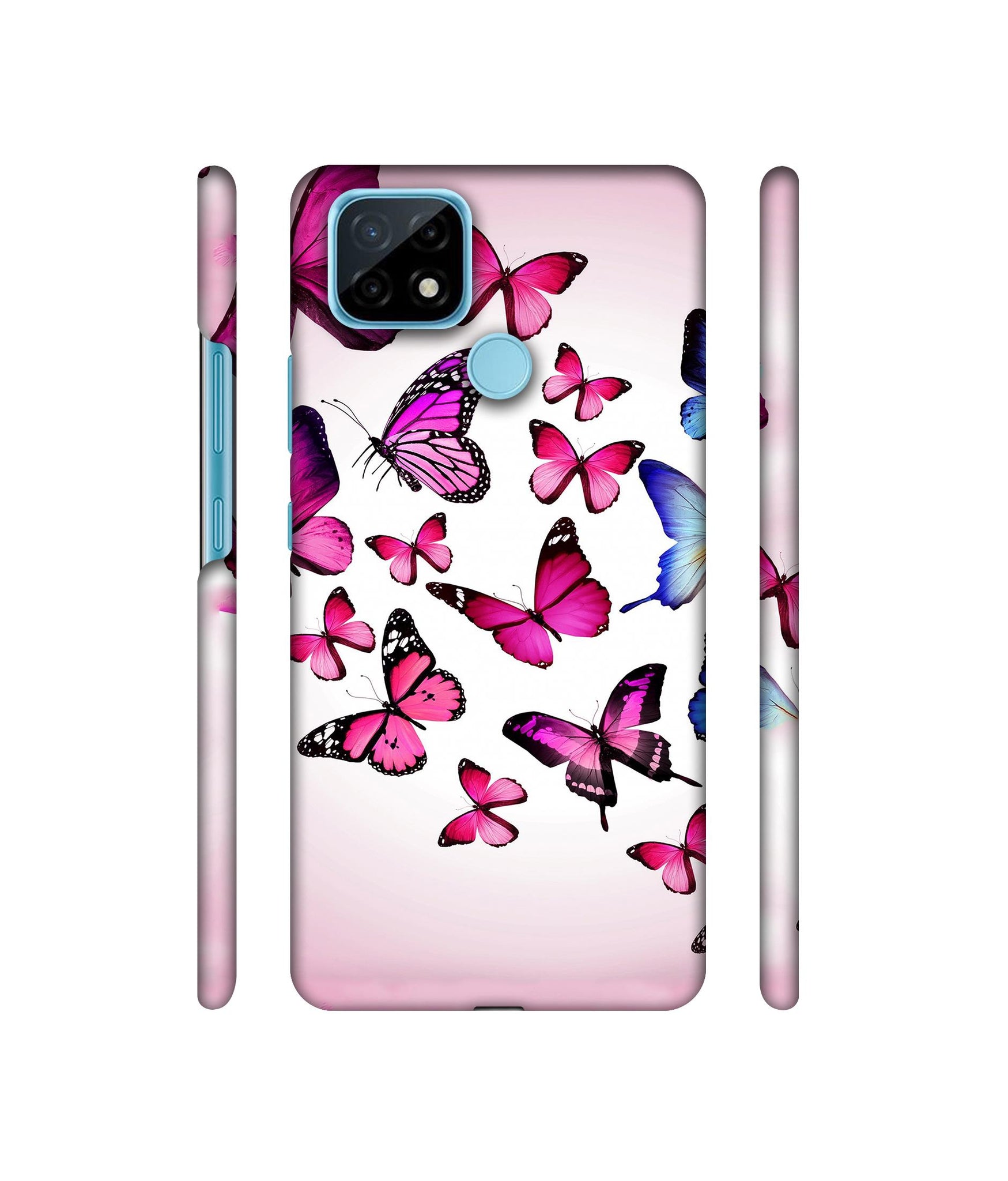 Flying Colorful Butterfly Designer Hard Back Cover for Realme C21