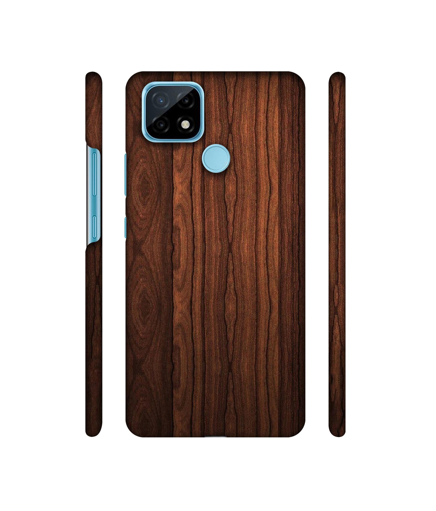 Brown Wooden Texture Designer Hard Back Cover for Realme C21