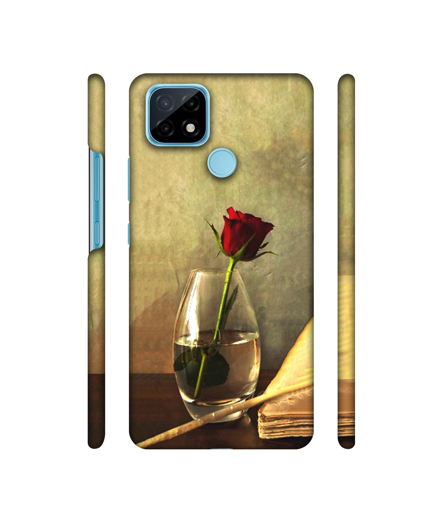 Red Rose in Glass Designer Hard Back Cover for Realme C21