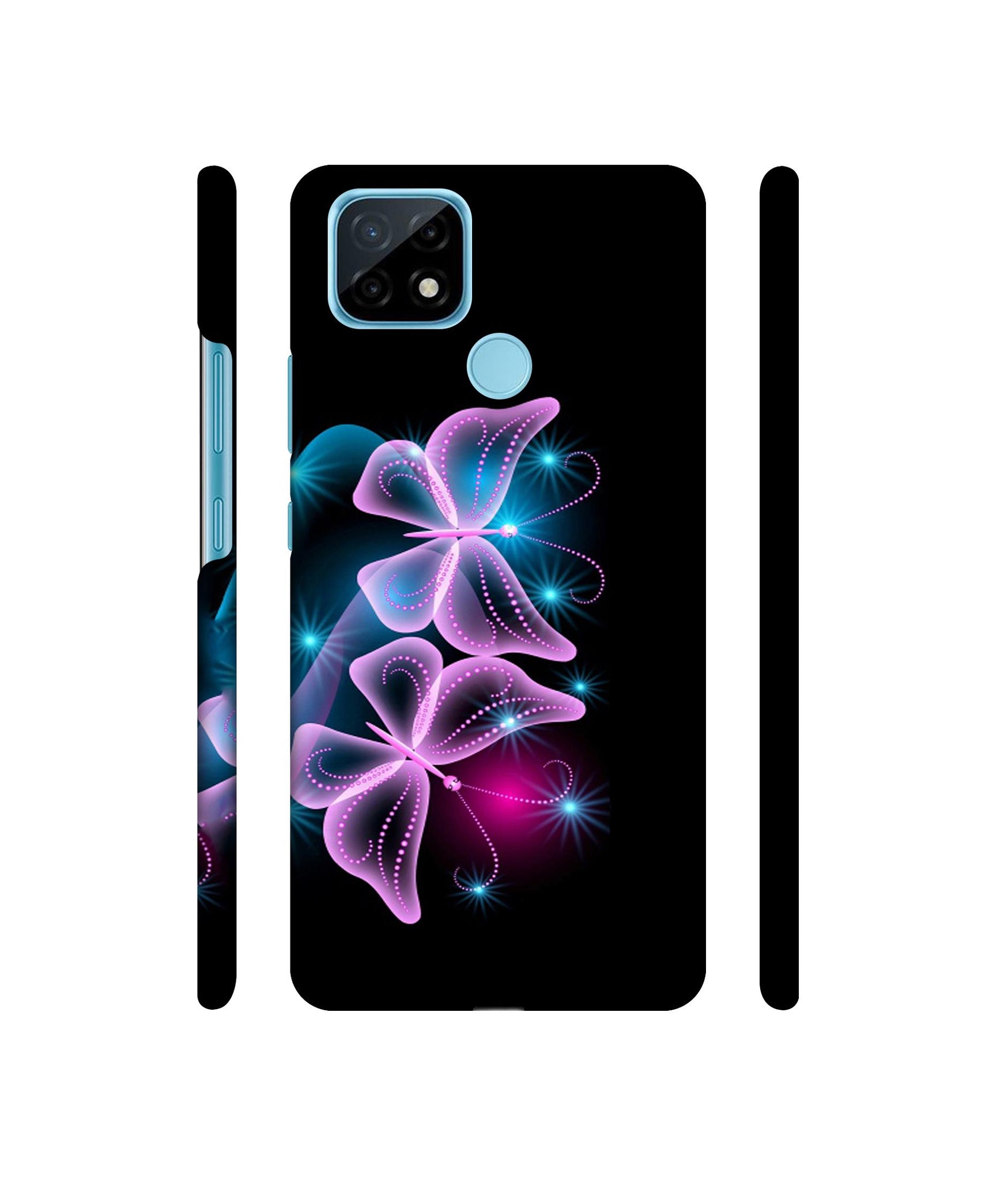 Butterflies Neon Light Designer Hard Back Cover for Realme C21