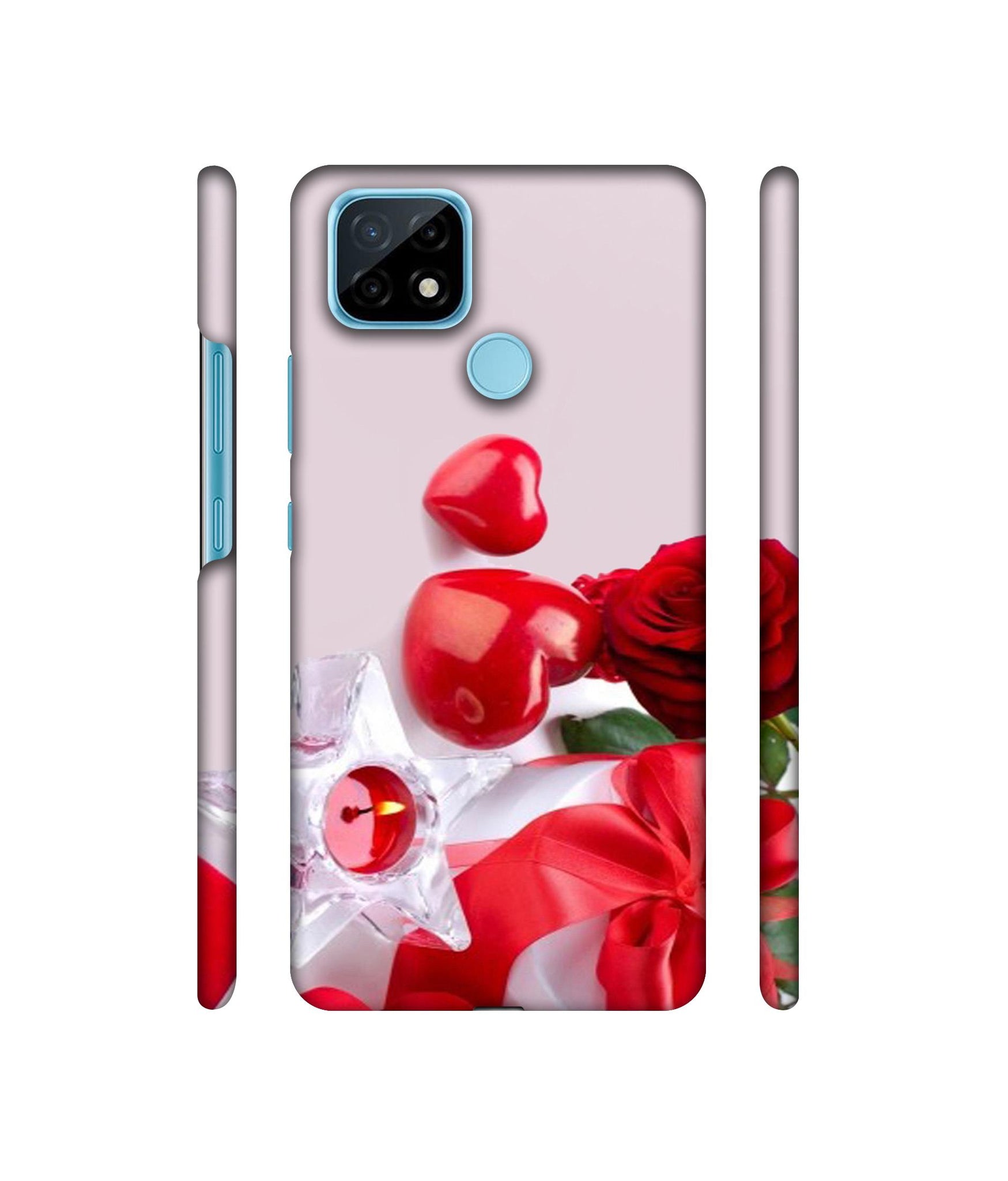 Red Rose Heart Valentines Couple Designer Hard Back Cover for Realme C21