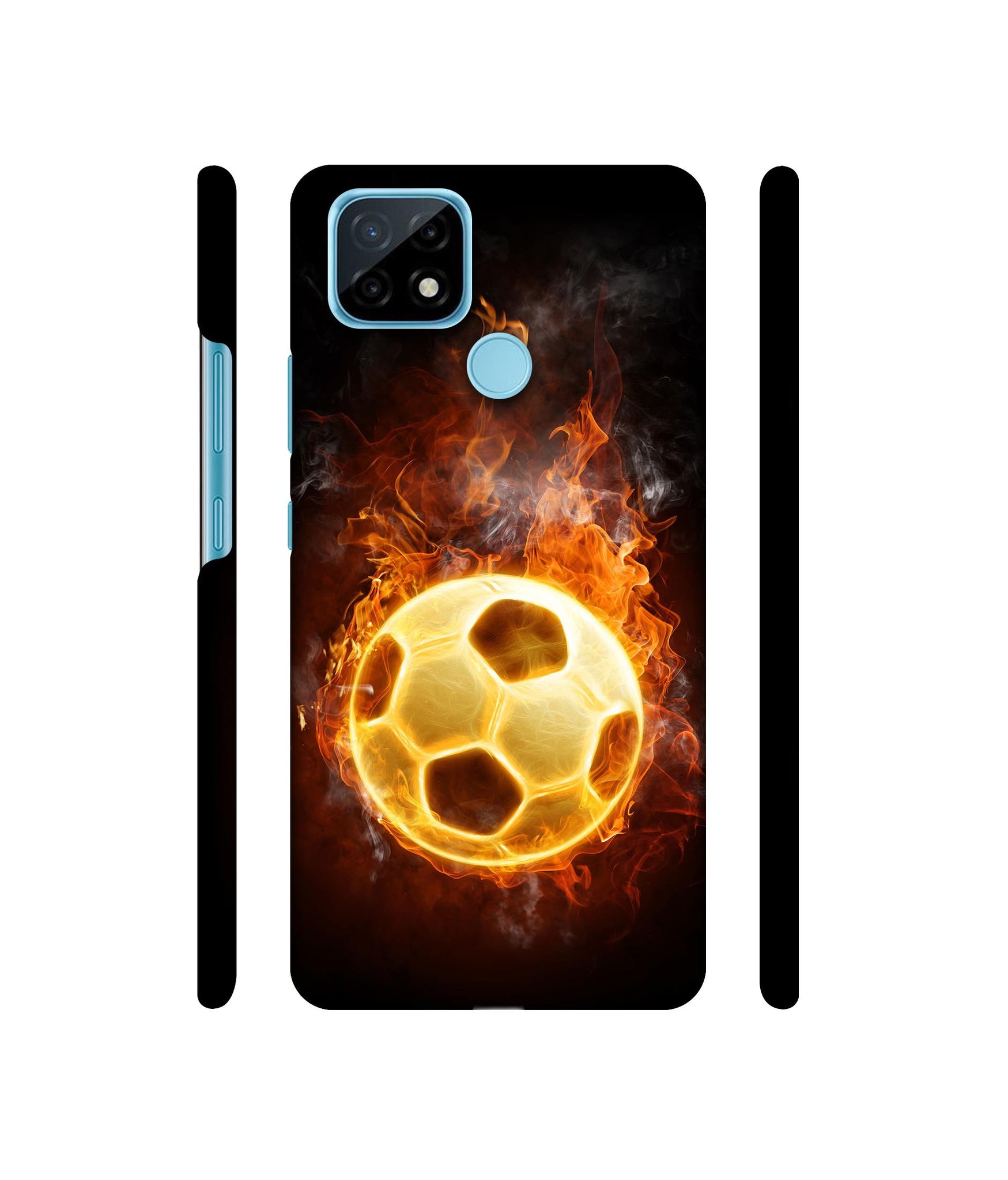 Football & Fire Designer Hard Back Cover for Realme C21