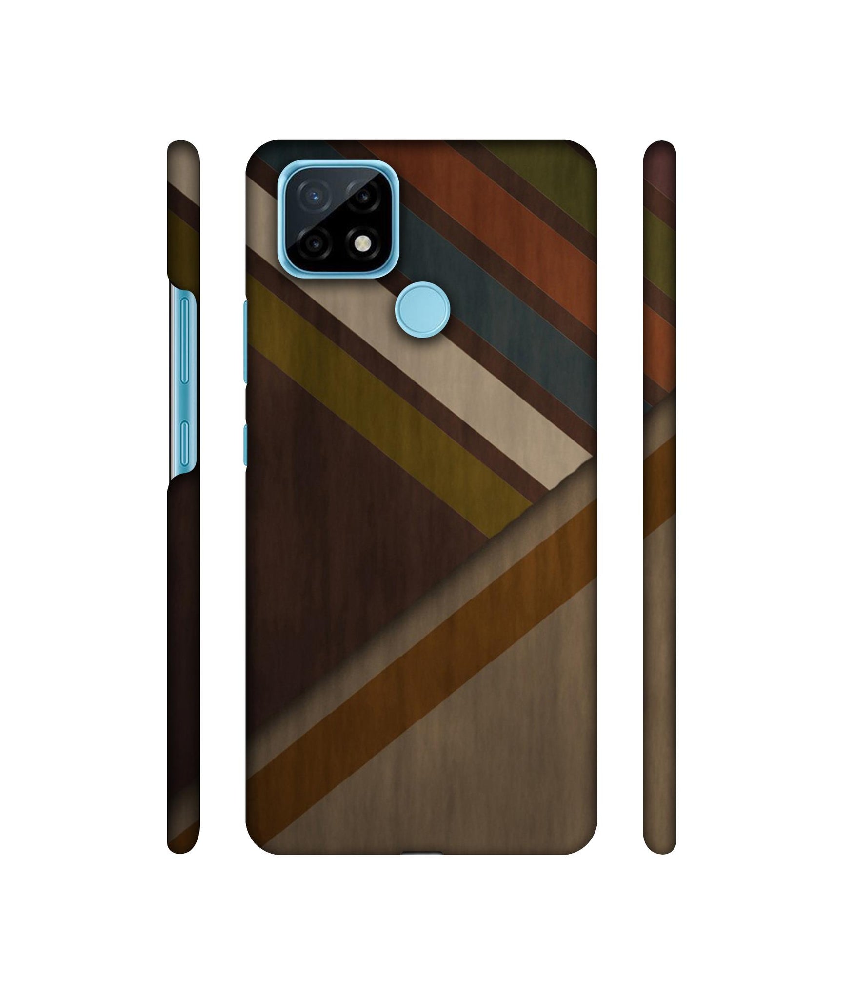 Colorful Wooden Pattern Designer Hard Back Cover for Realme C21