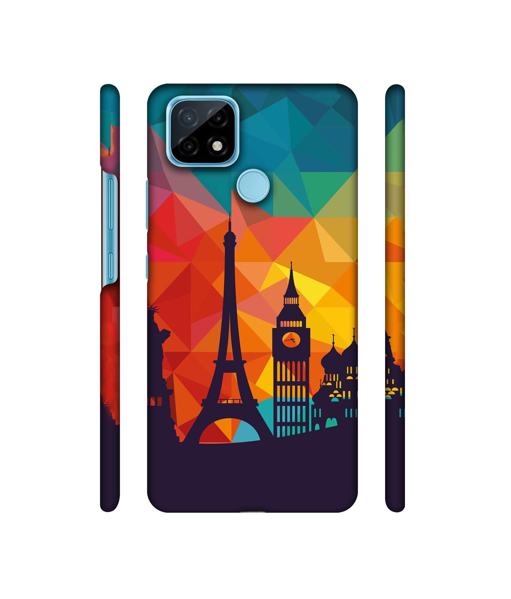 Colored Paris Designer Hard Back Cover for Realme C21