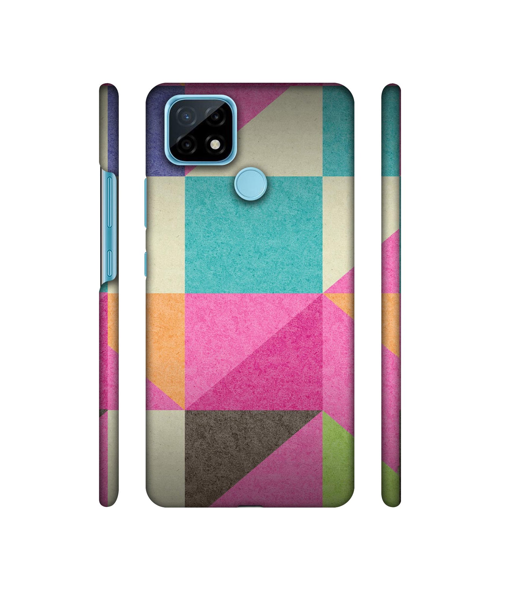 Pink Cyan Designer Hard Back Cover for Realme C21