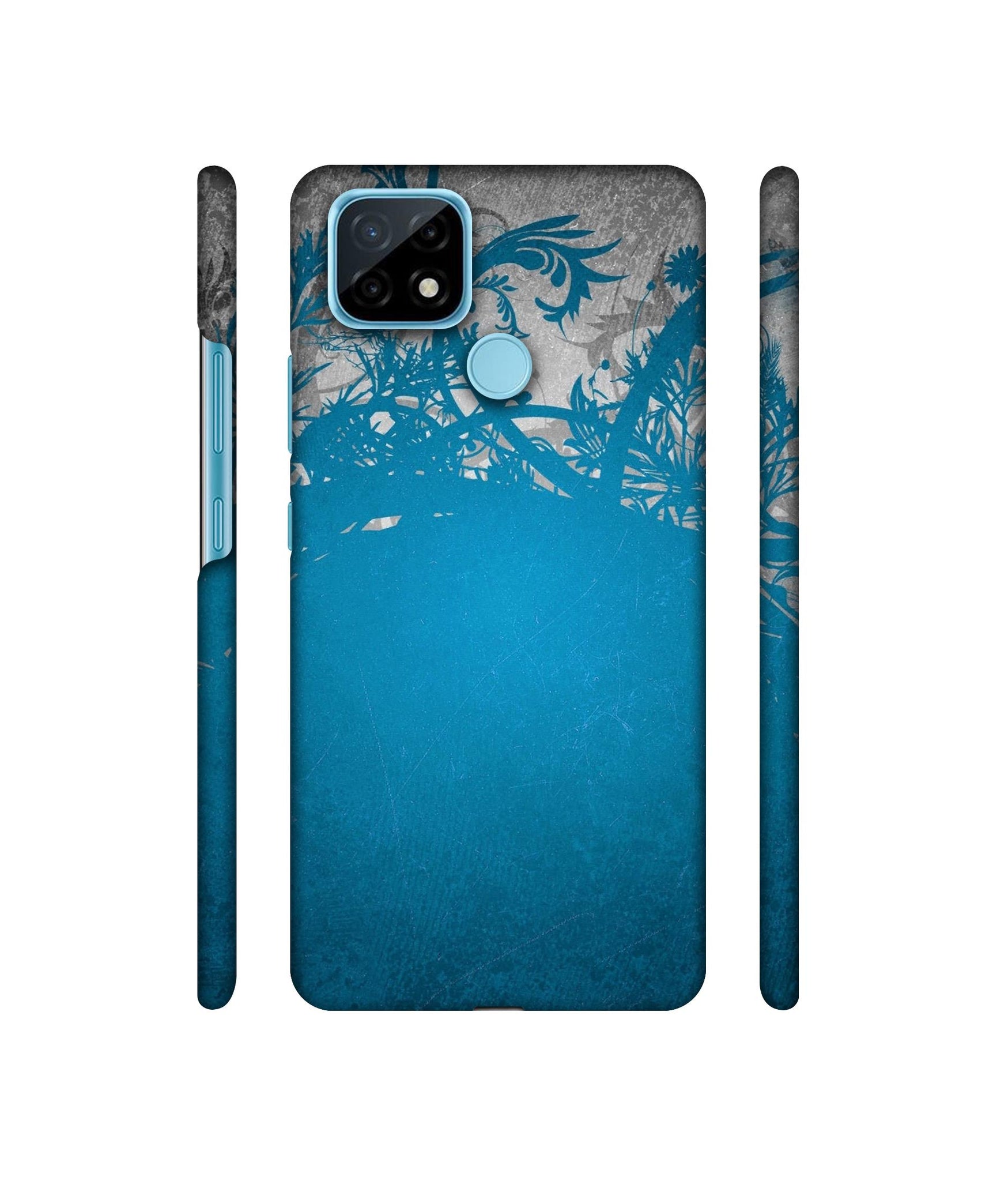 Blue Floral Pattern Designer Hard Back Cover for Realme C21