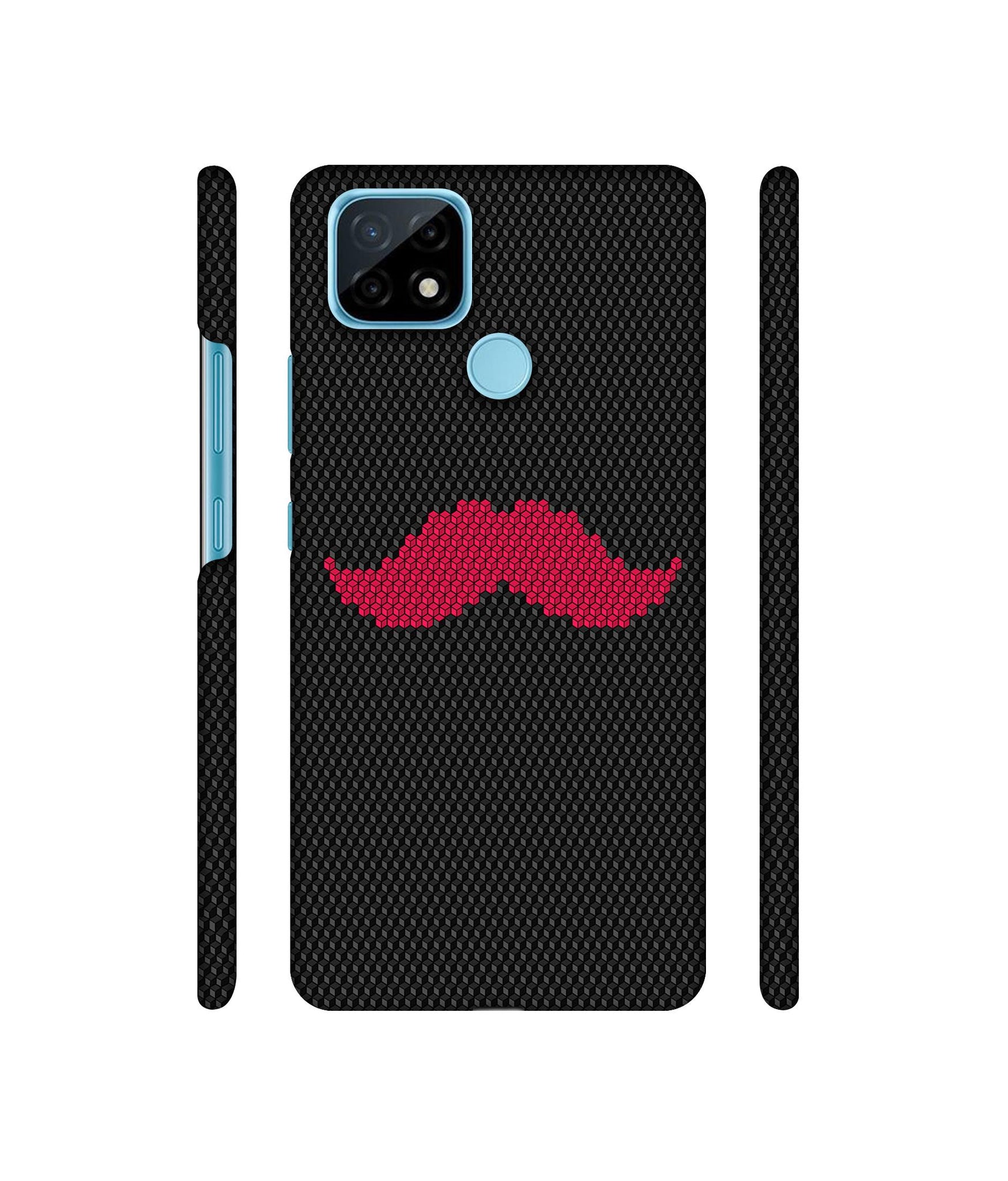 Pink Mustache Pattern Designer Hard Back Cover for Realme C21