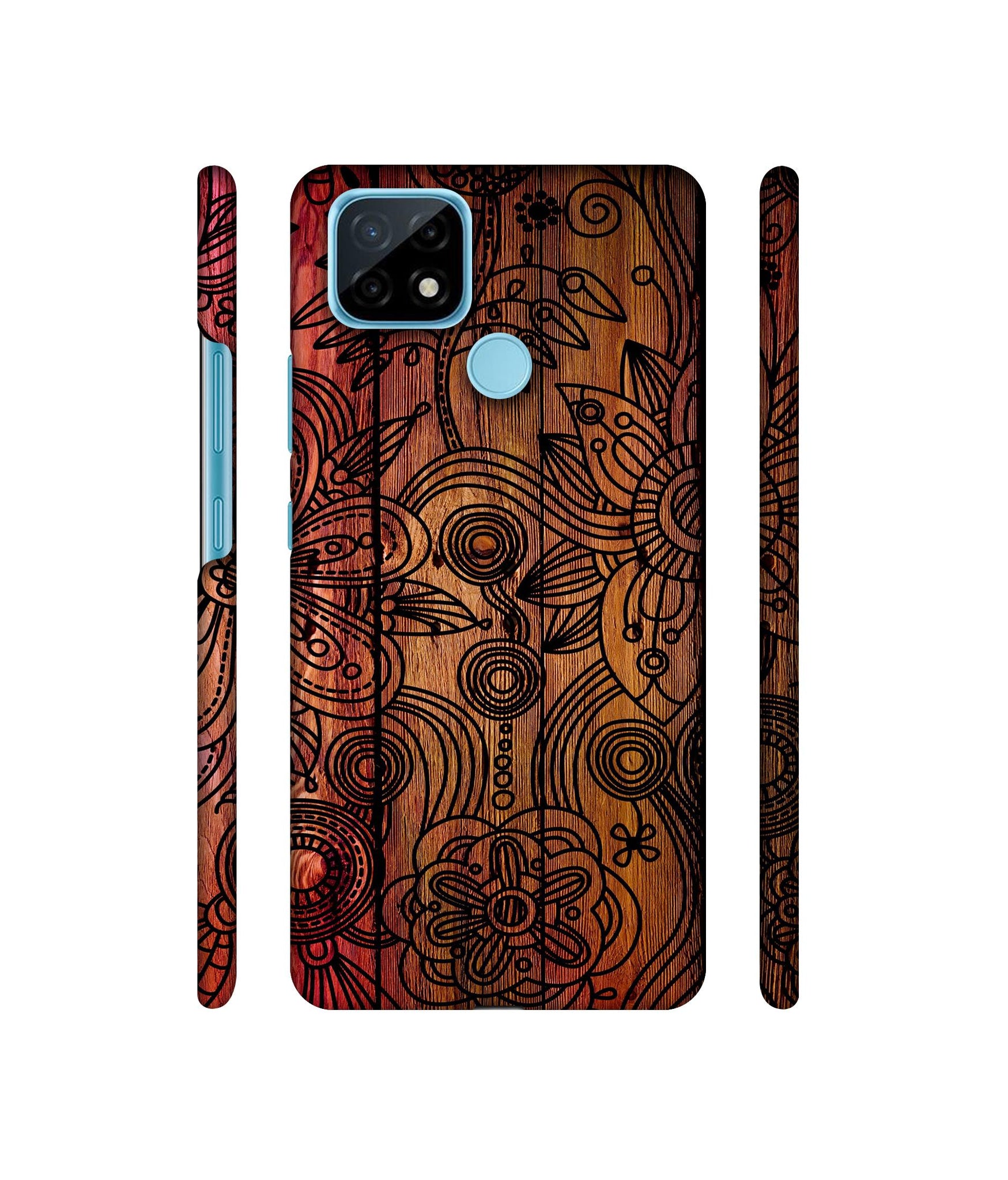 Dark Wooden Background Designer Hard Back Cover for Realme C21