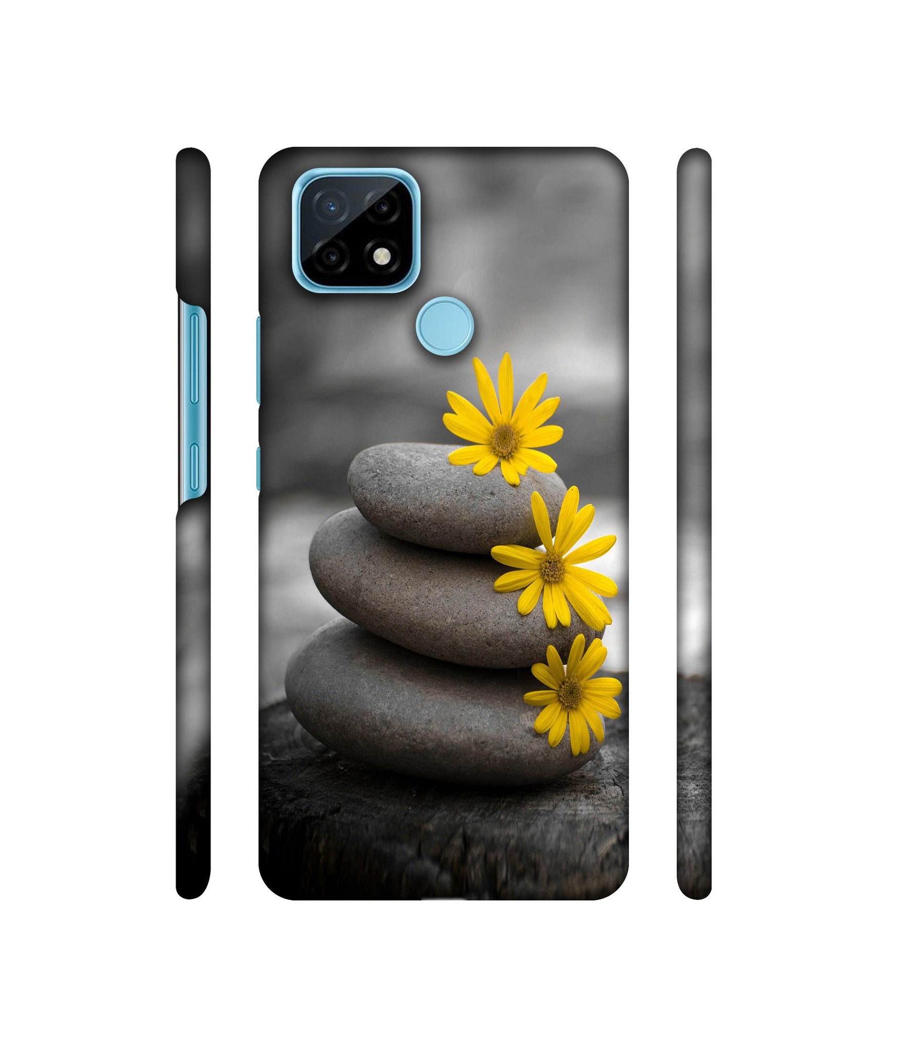 Stones And Flower Designer Hard Back Cover for Realme C21