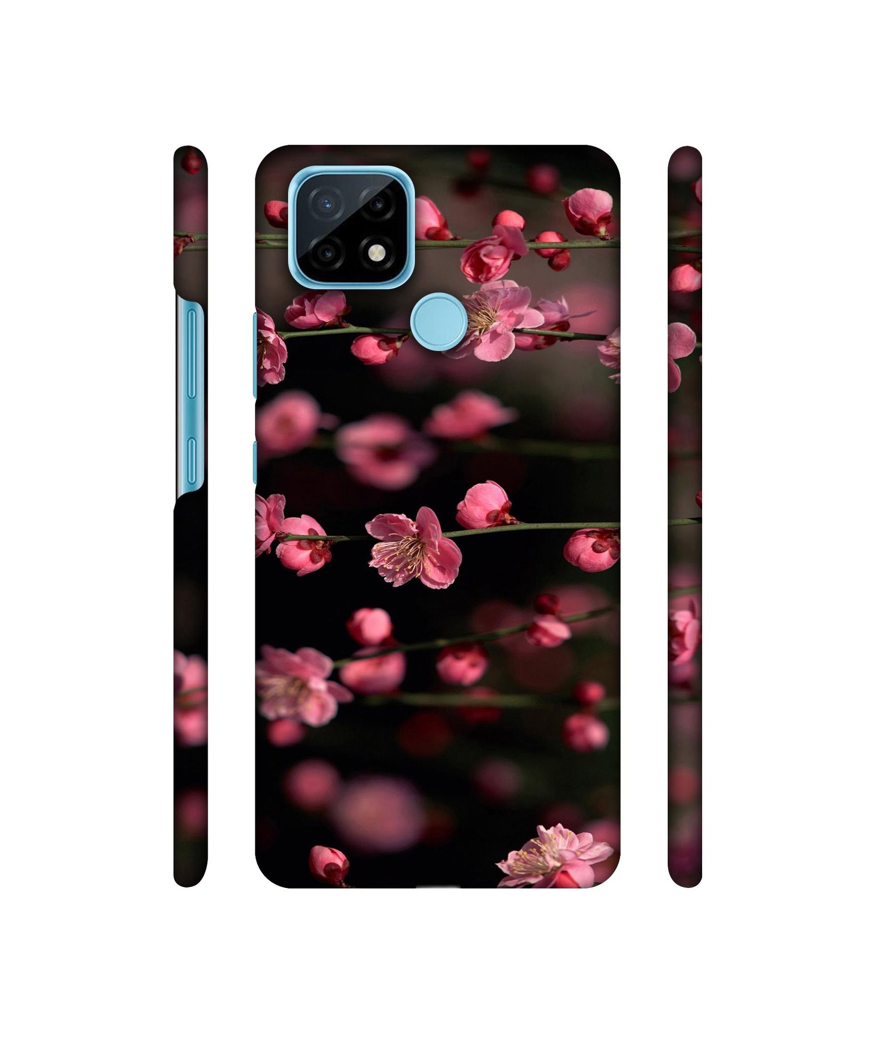 Pink Flowers Designer Hard Back Cover for Realme C21