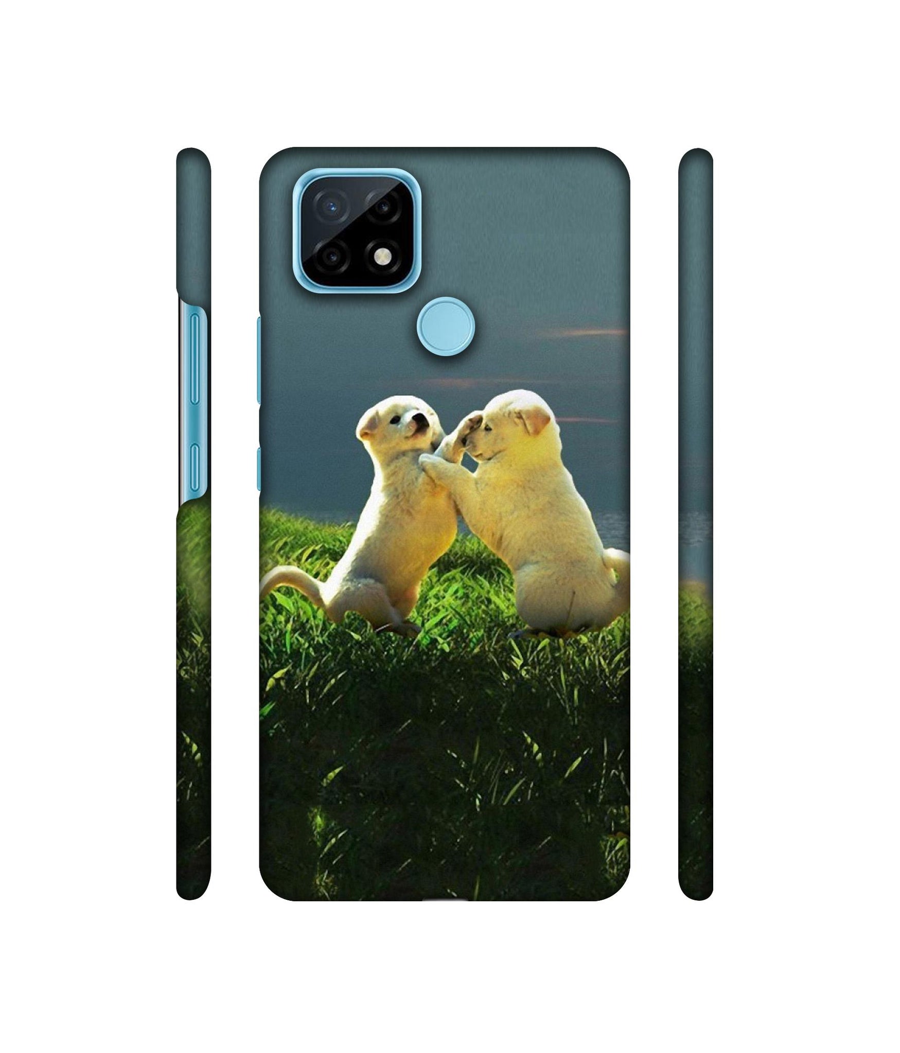 Puppy Couple Sunset Designer Hard Back Cover for Realme C21