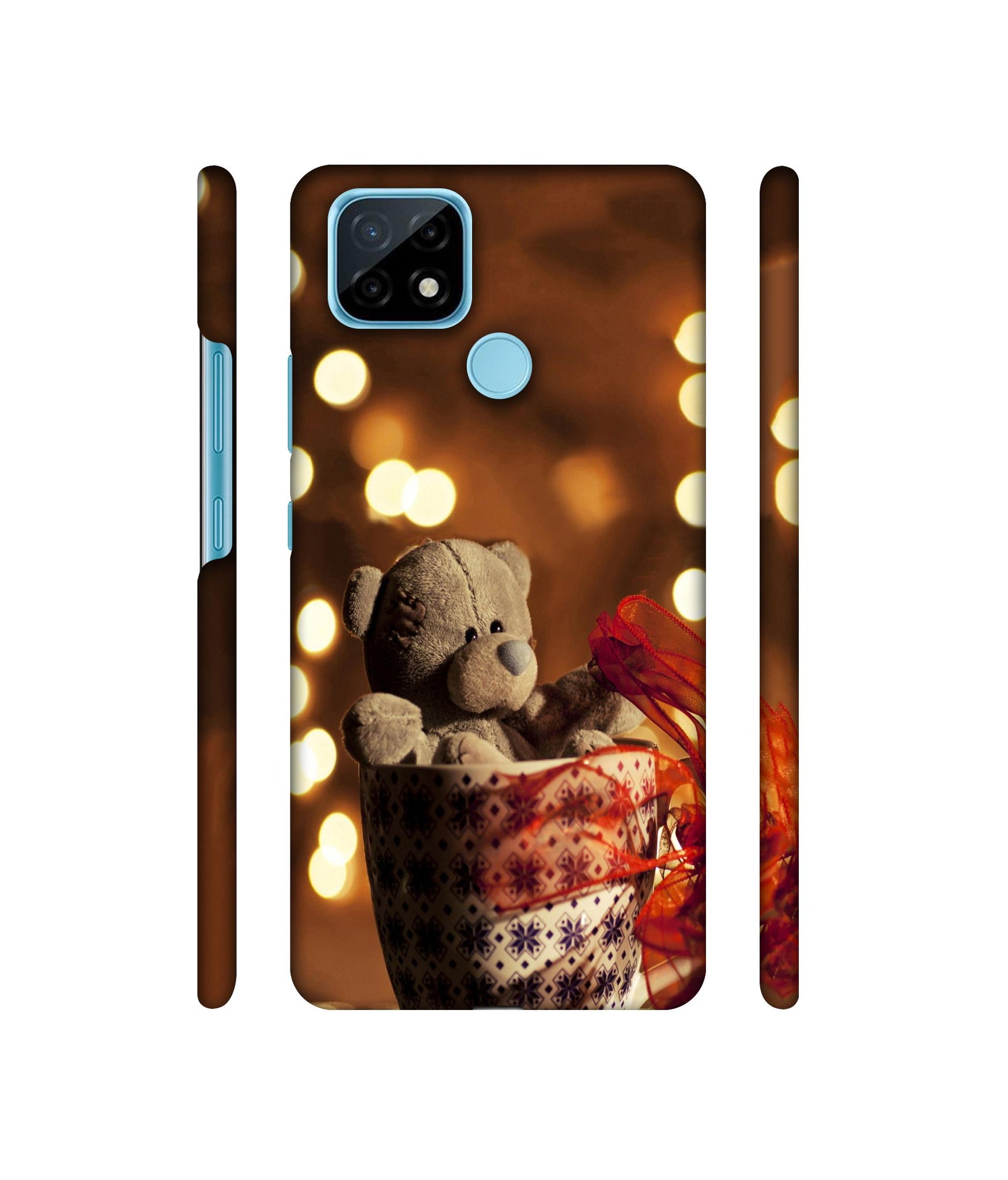 Teddy In Cup Designer Hard Back Cover for Realme C21