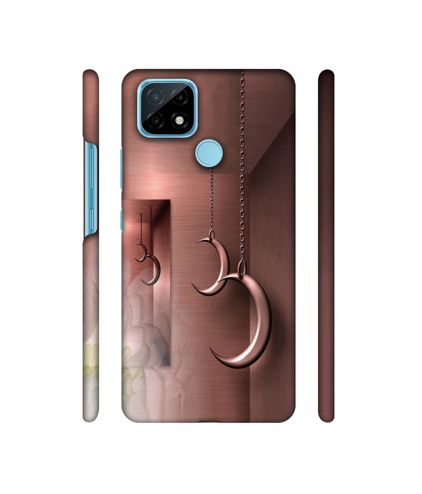 Flower Metal Designer Hard Back Cover for Realme C21