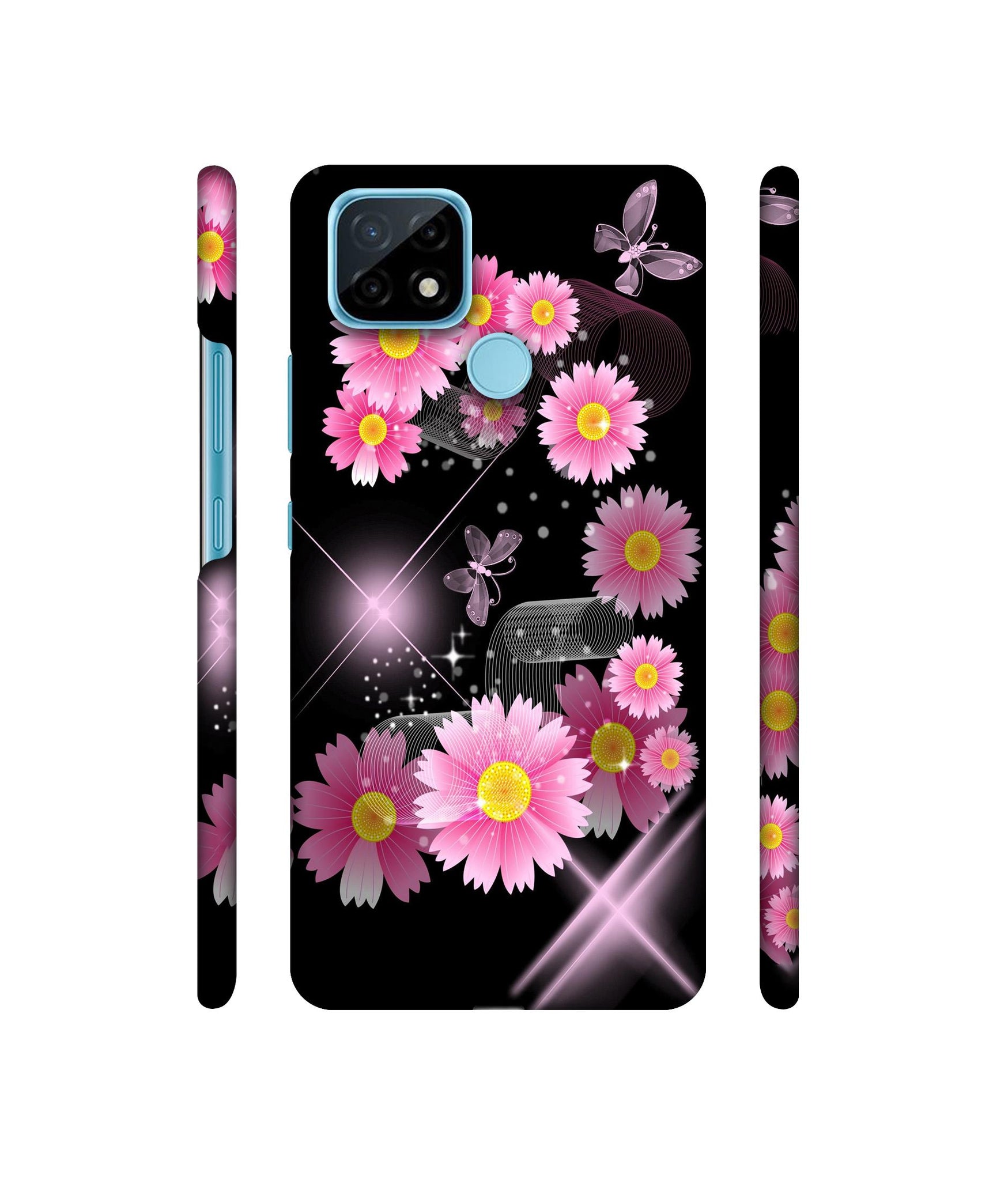 Pink Flower Designer Hard Back Cover for Realme C21