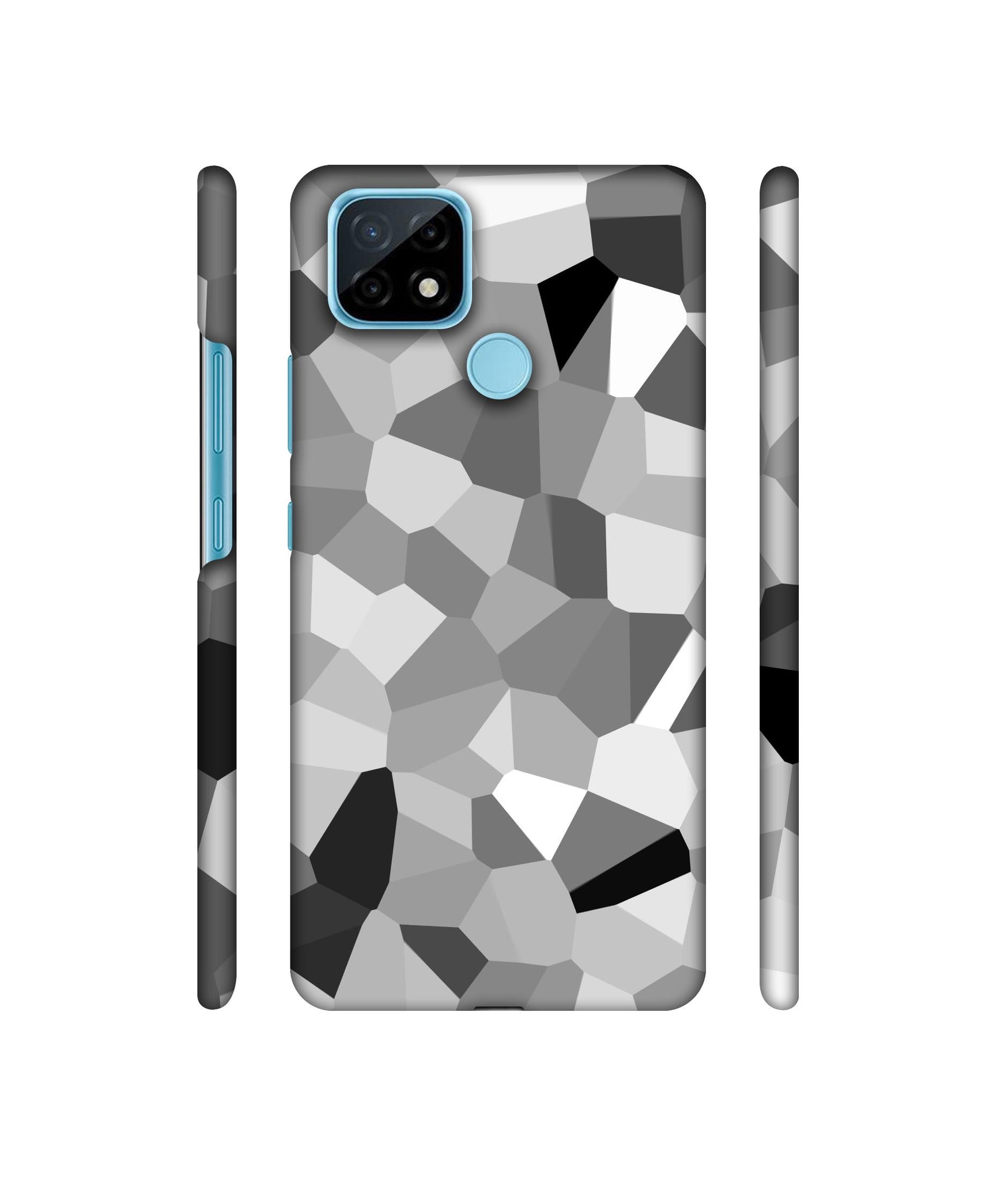 Black & White Mathematical Shape Designer Hard Back Cover for Realme C21