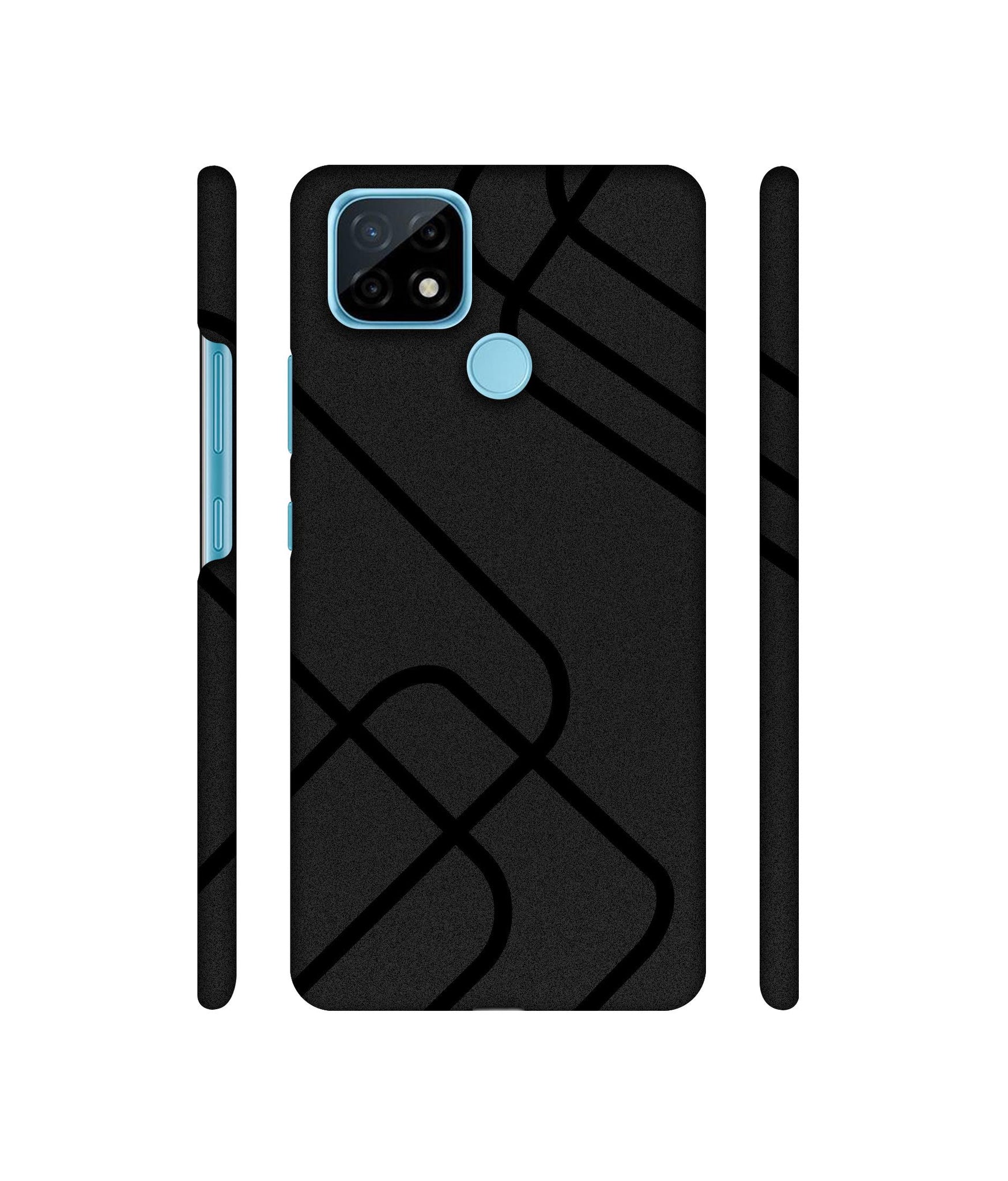 Zig-Zag Black Line Designer Hard Back Cover for Realme C21