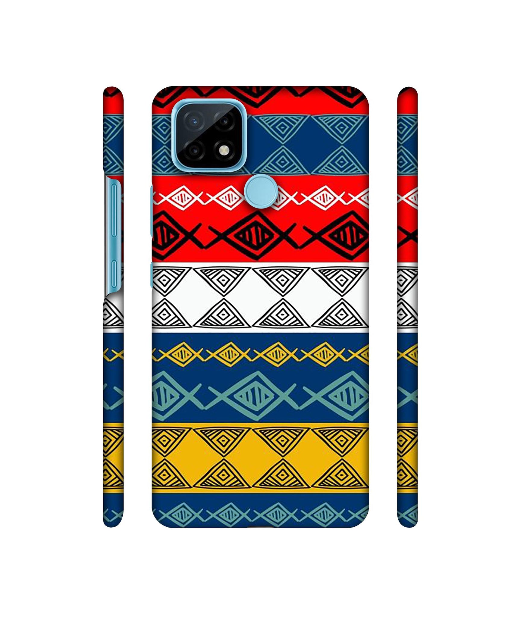 Colorful Hand Made Rangoli Art Designer Hard Back Cover for Realme C21