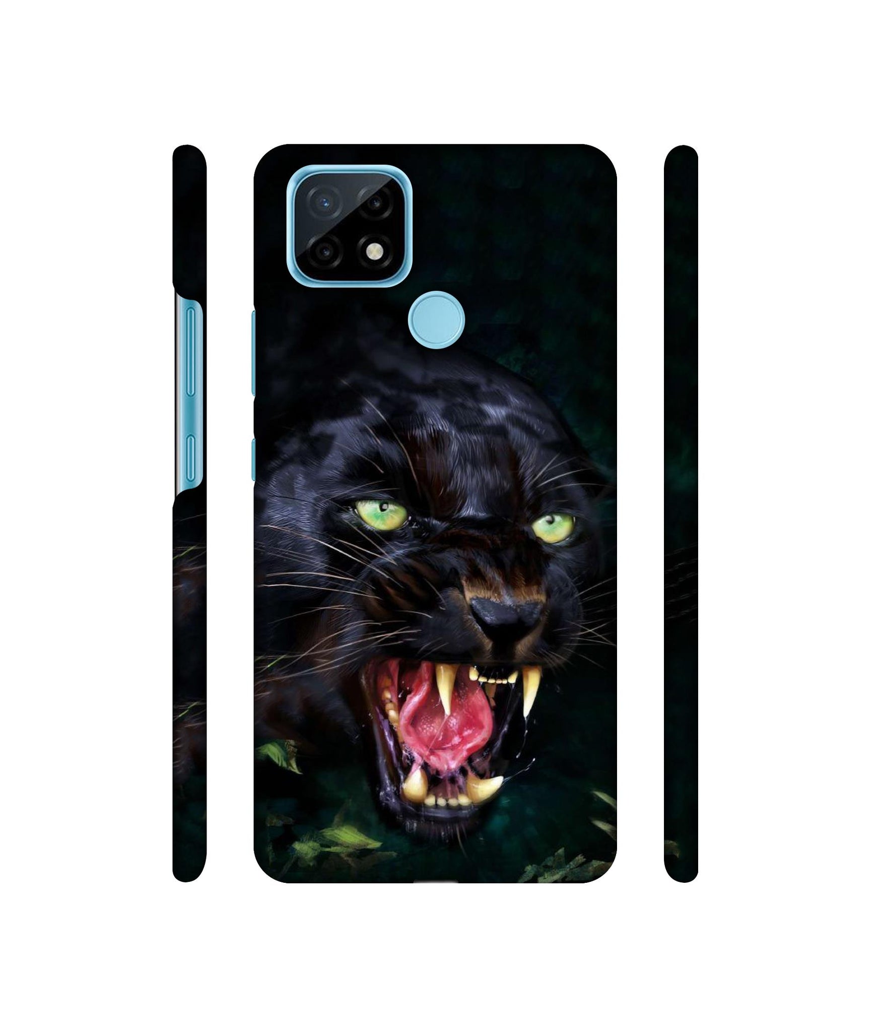 Angry Black Tiger Face Designer Hard Back Cover for Realme C21