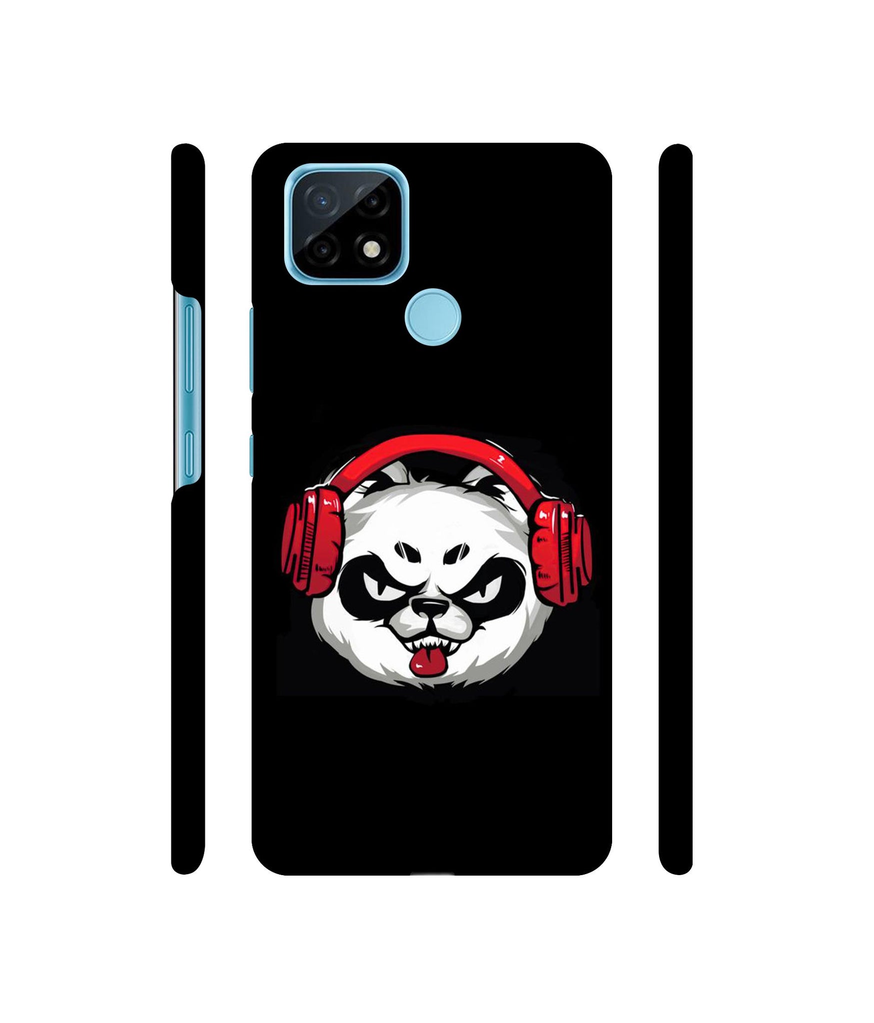 Panda With Headphone Designer Hard Back Cover for Realme C21