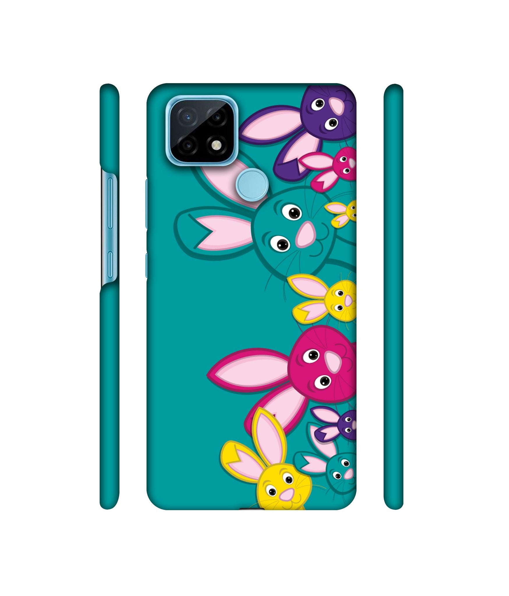 Rabbit Family Designer Hard Back Cover for Realme C21