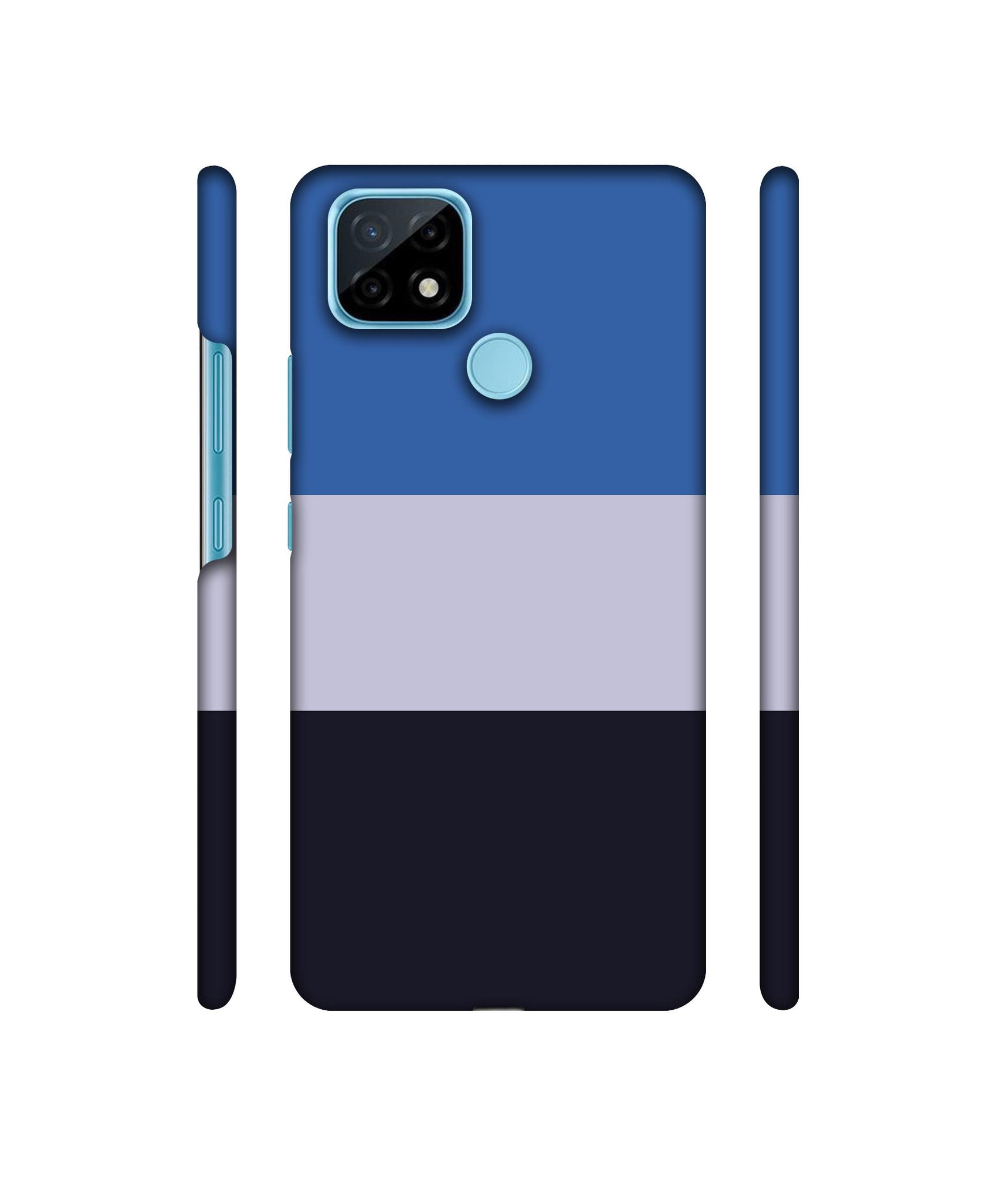 Three Colour Straps Designer Hard Back Cover for Realme C21