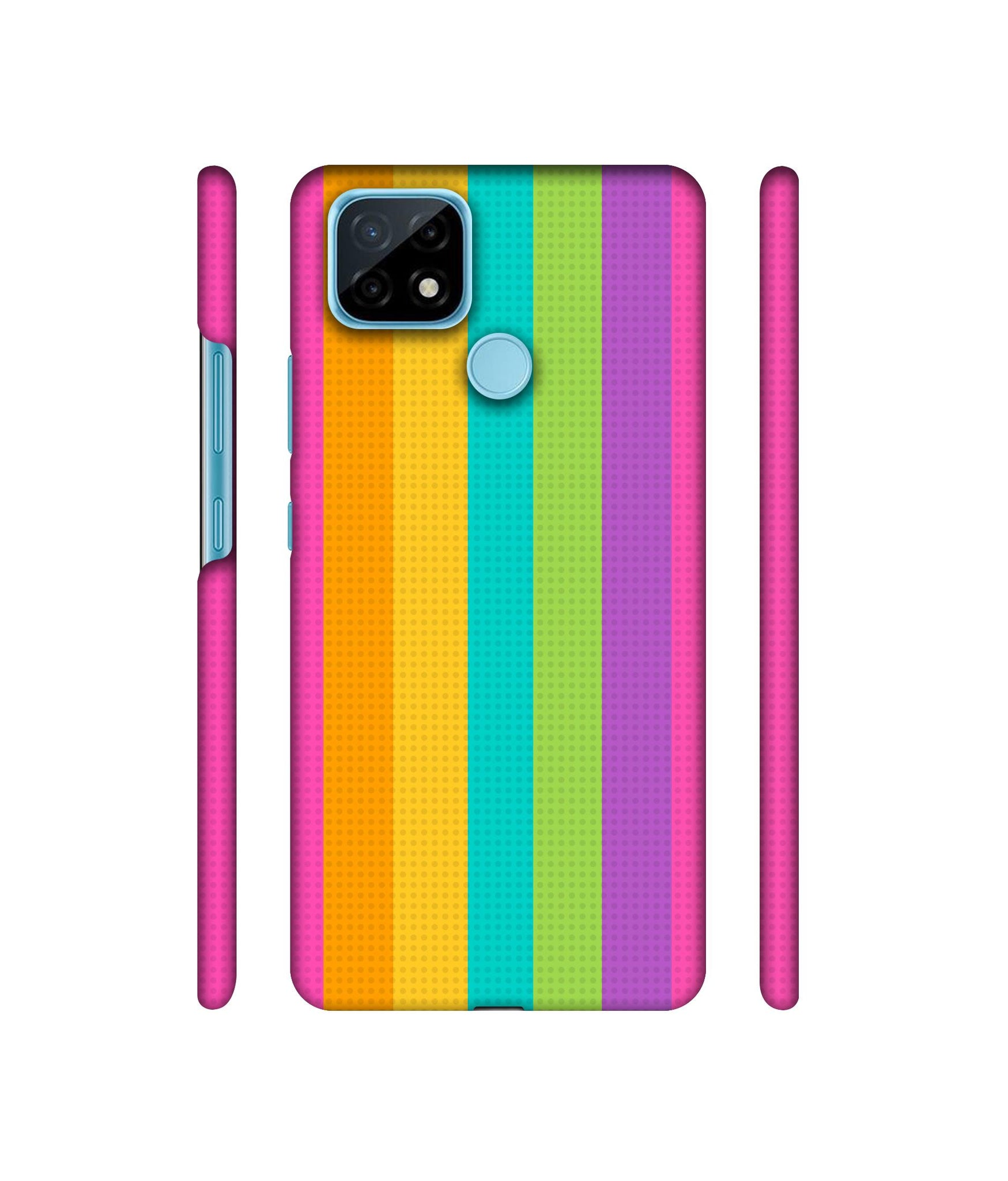 Random Colour Line Designer Hard Back Cover for Realme C21