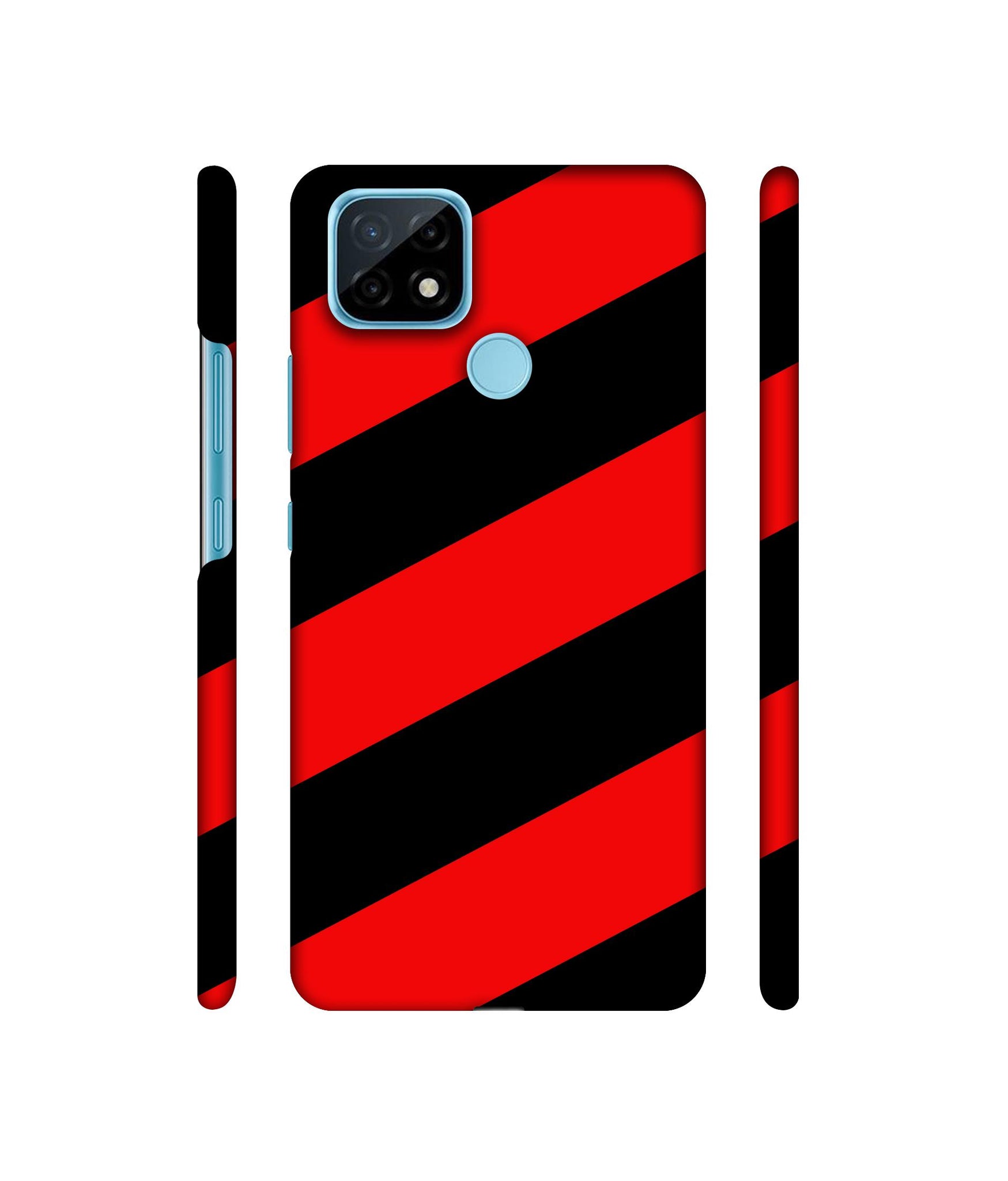 Red and Black Line Designer Hard Back Cover for Realme C21