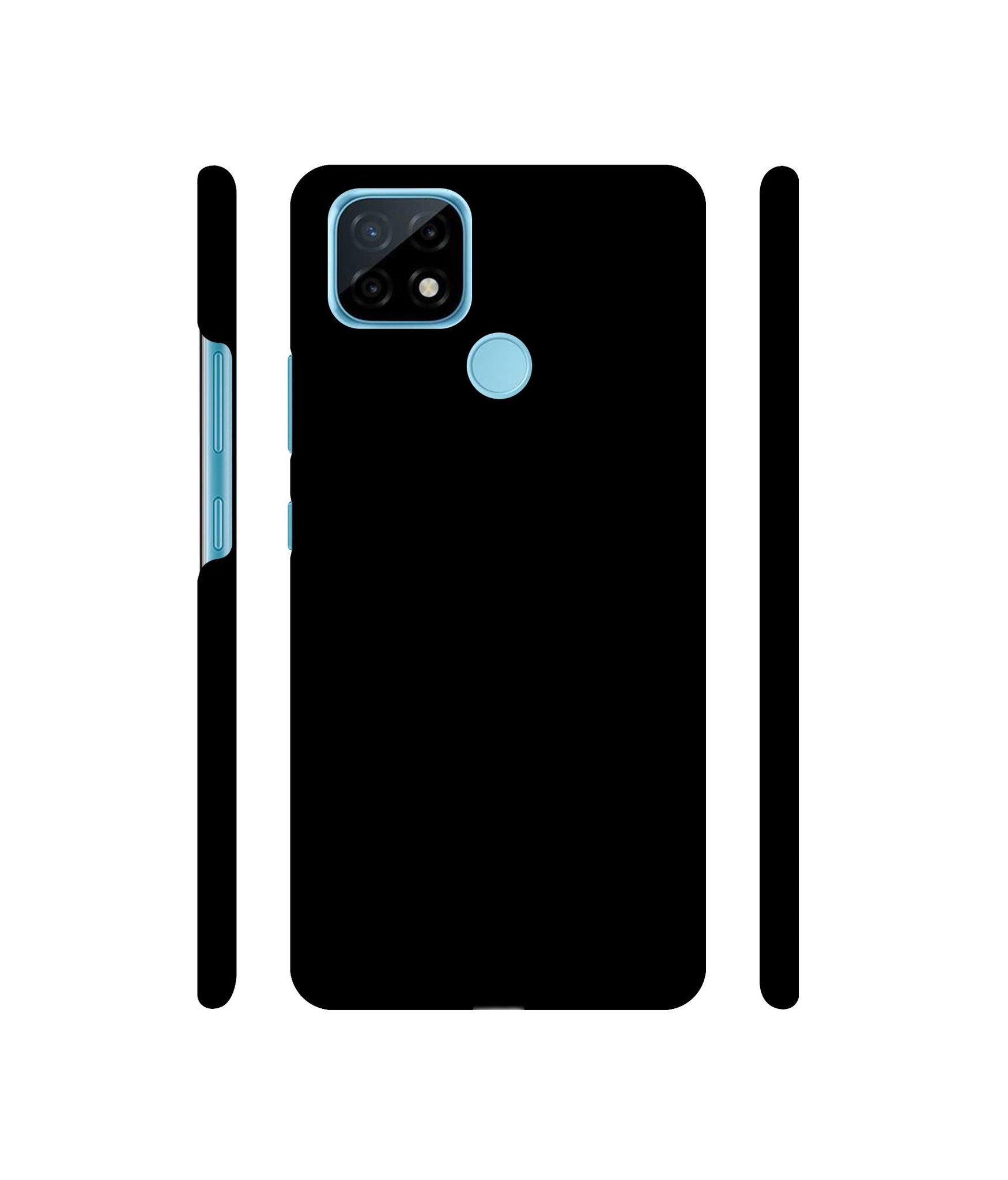 Solid Black Designer Hard Back Cover for Realme C21