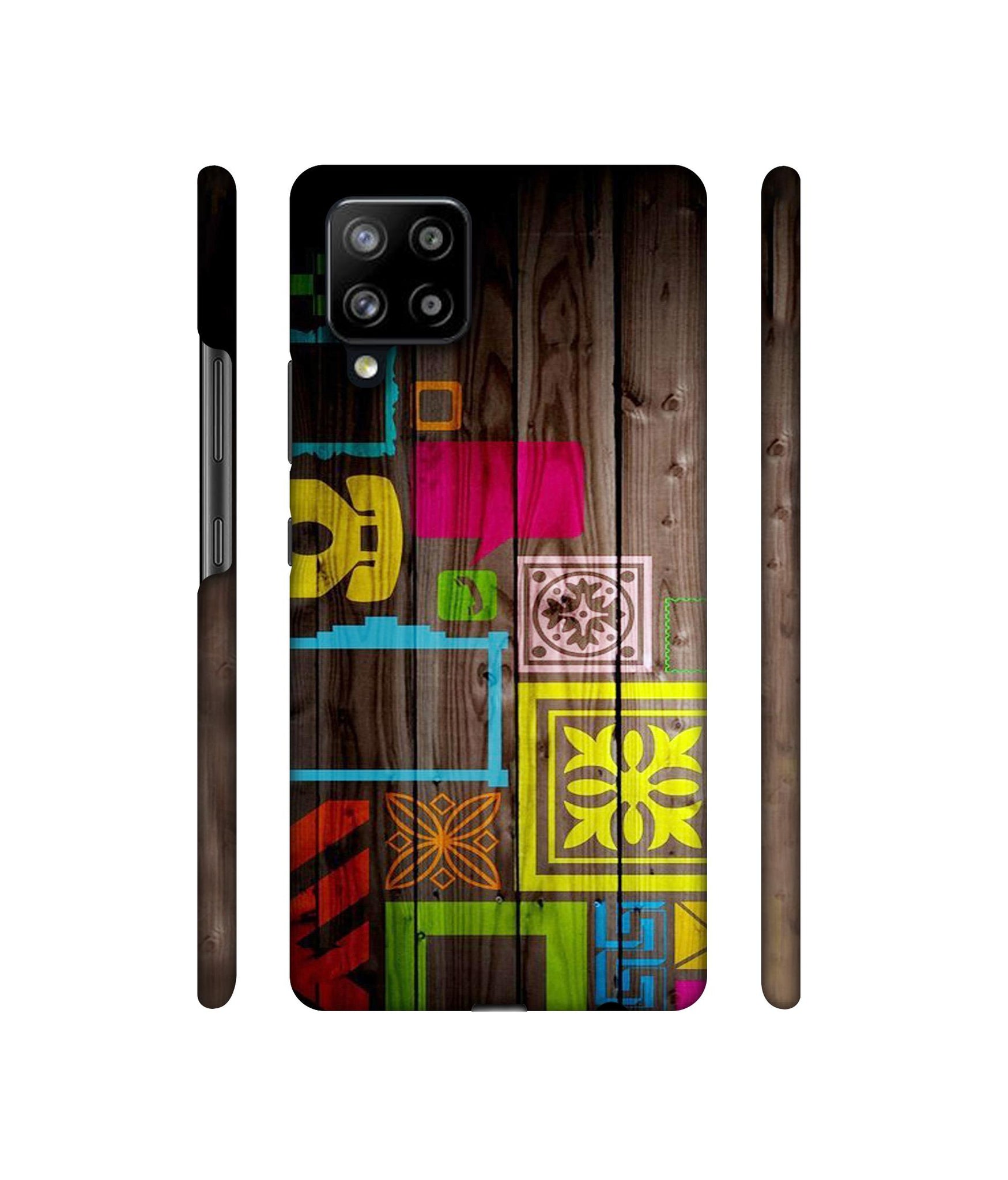 Stamps on Wooden Texture Designer Hard Back Cover for Samsung Galaxy M42 5G / A42 5G