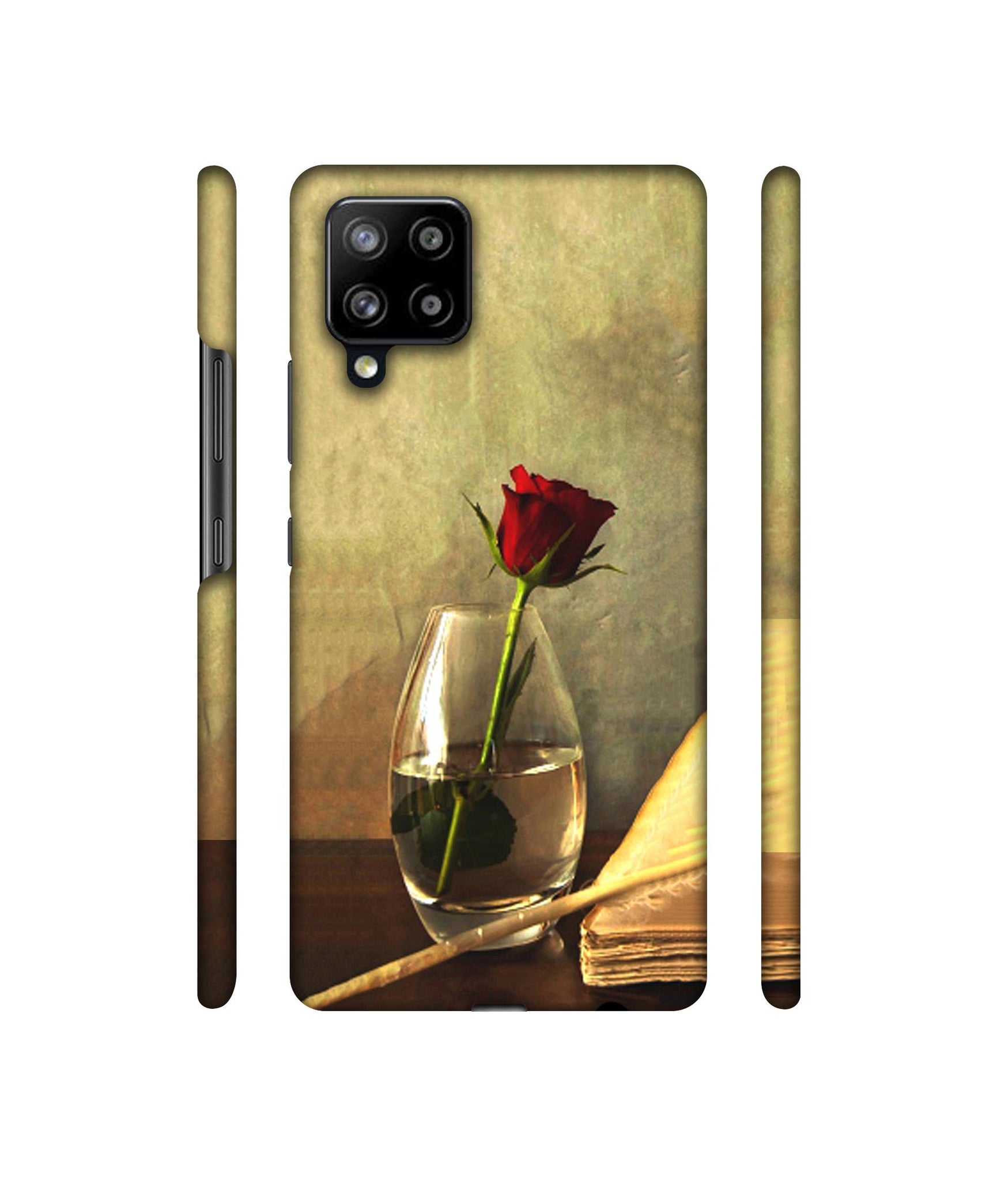 Red Rose in Glass Designer Hard Back Cover for Samsung Galaxy M42 5G / A42 5G