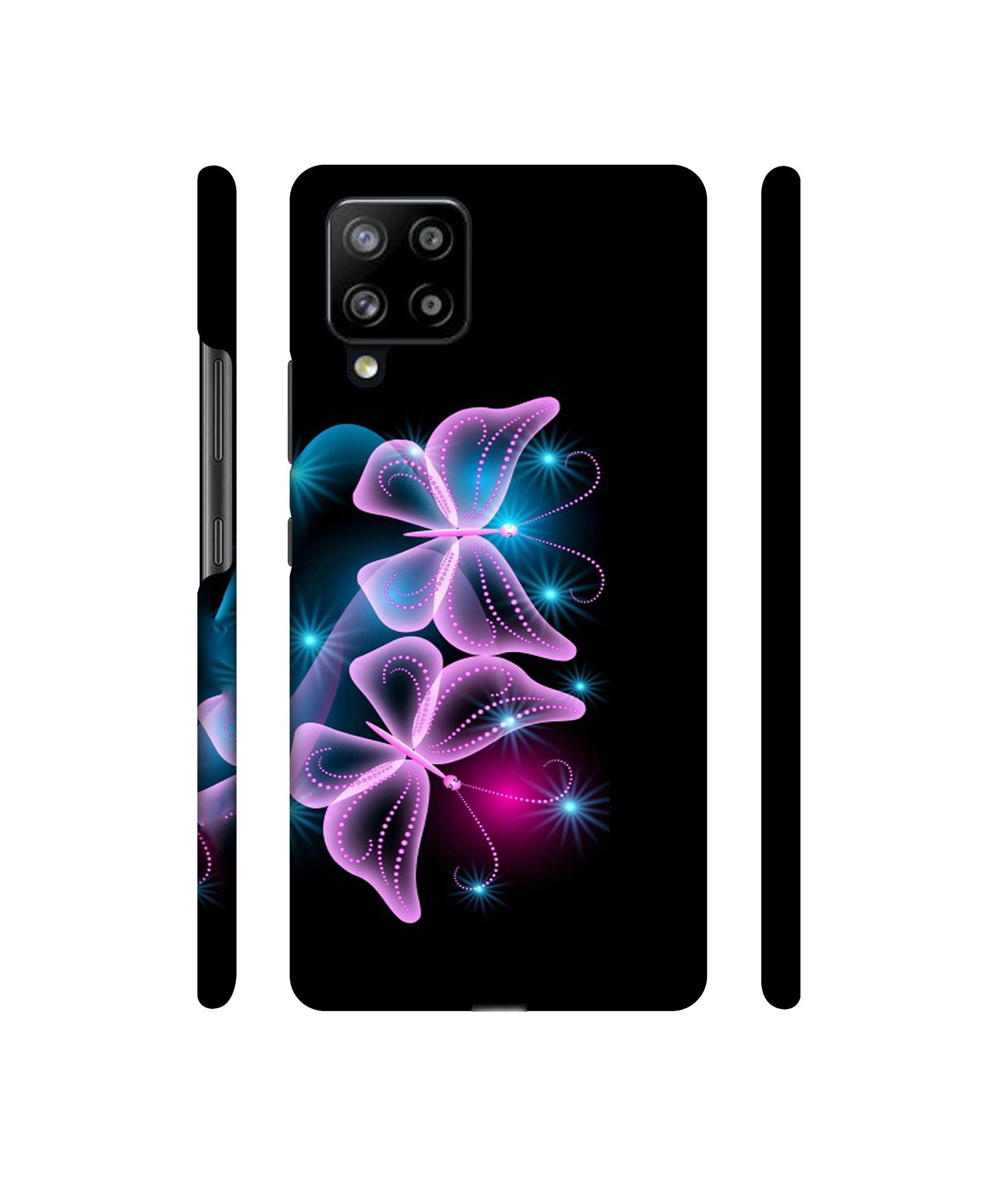 Butterflies Neon Light Designer Hard Back Cover for Samsung Galaxy M42 5G / A42 5G