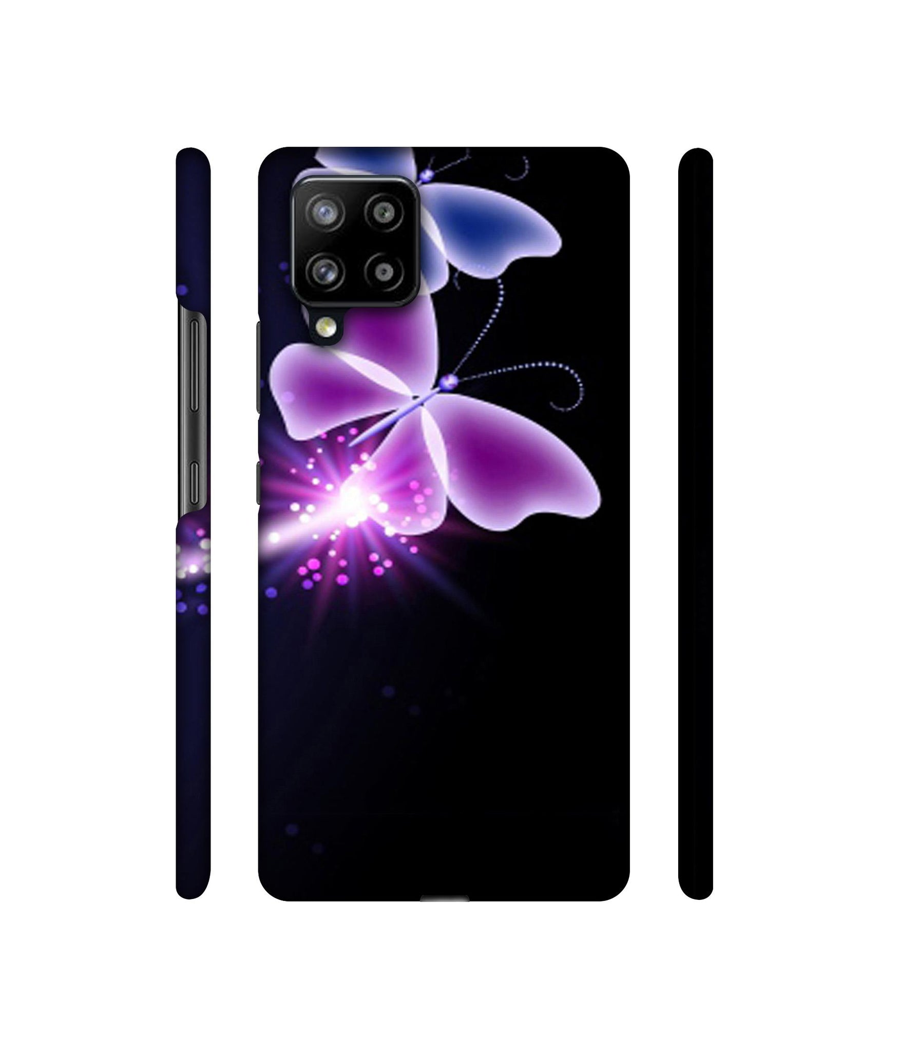 Neon Butterfly Light Abstract Shine Designer Hard Back Cover for Samsung Galaxy M42 5G / A42 5G