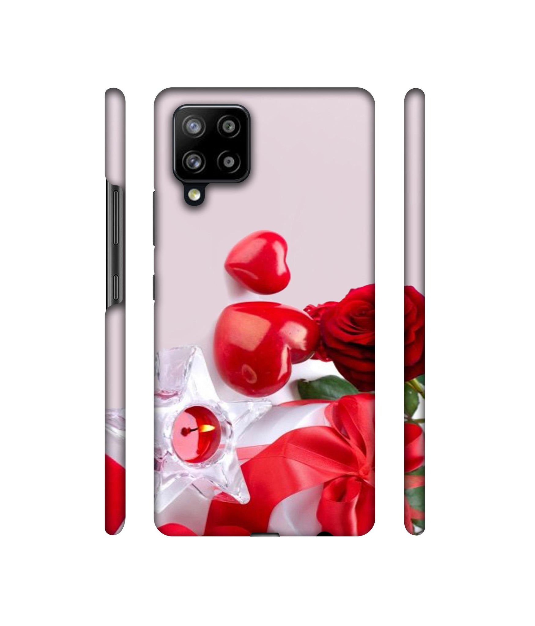 Red Rose Heart Valentines Couple Designer Hard Back Cover for Samsung Galaxy M42 5G / A42 5G