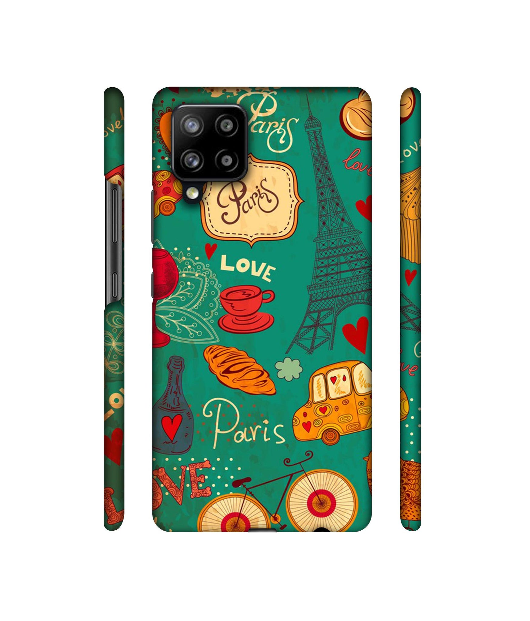 Paris Love Print Designer Hard Back Cover for Samsung Galaxy M42 5G / A42 5G