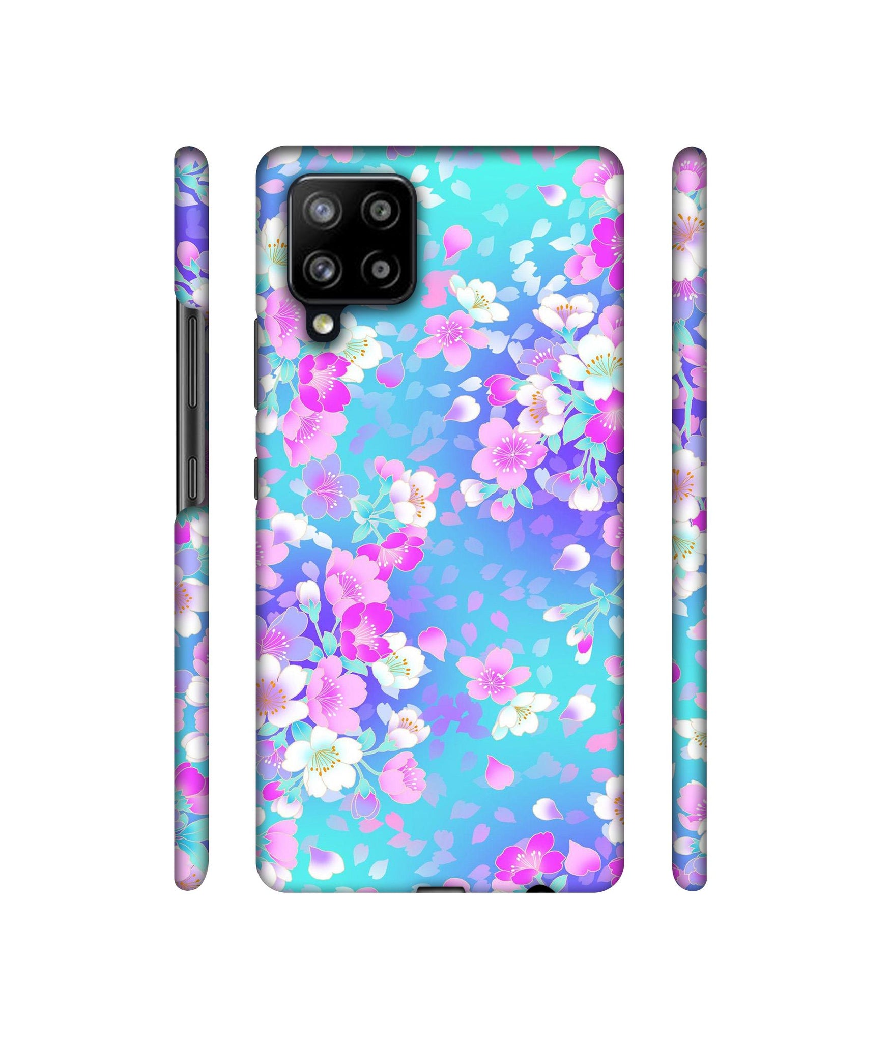 Floral Blue Pattern Designer Hard Back Cover for Samsung Galaxy M42 5G / A42 5G