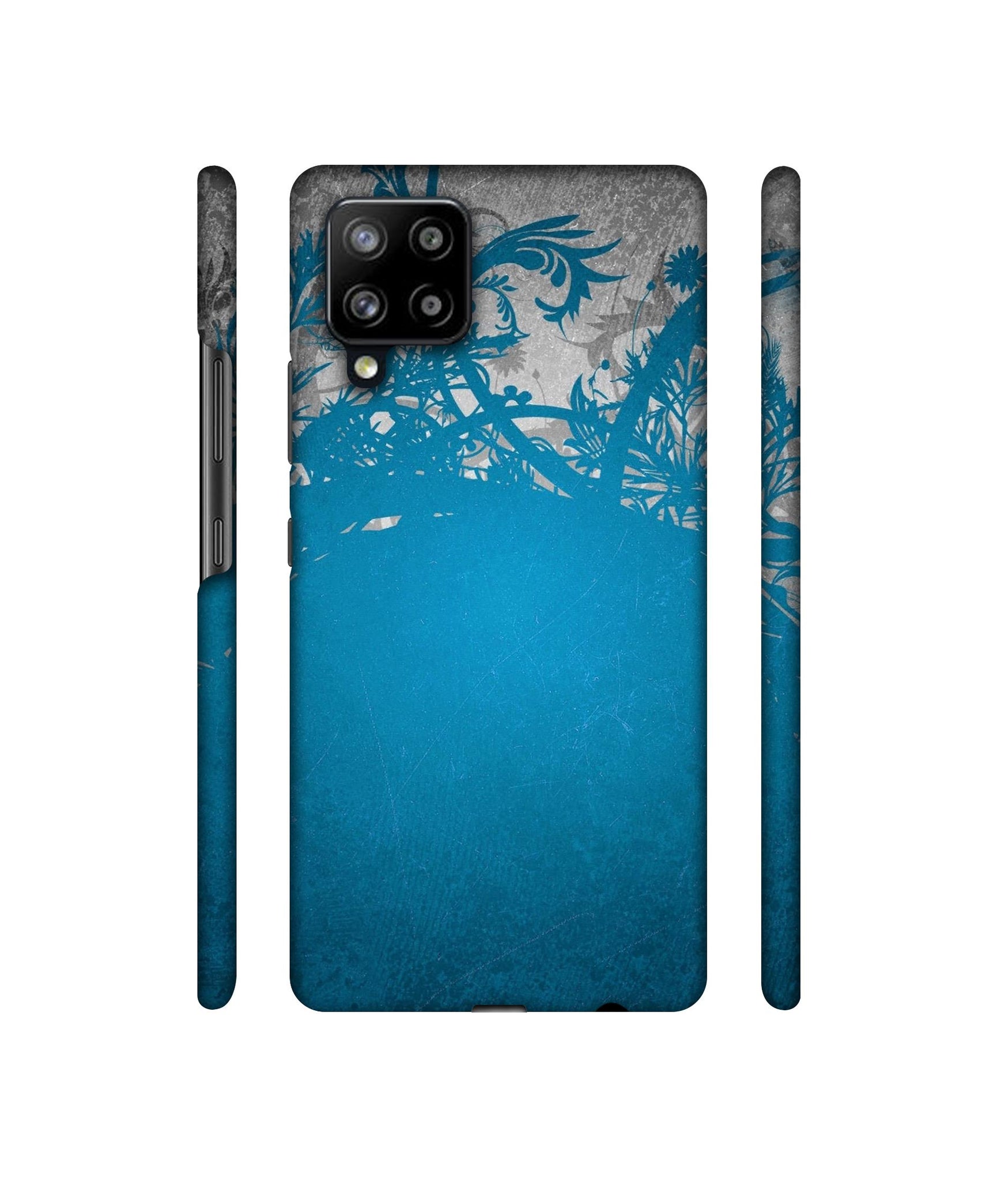 Blue Floral Pattern Designer Hard Back Cover for Samsung Galaxy M42 5G / A42 5G