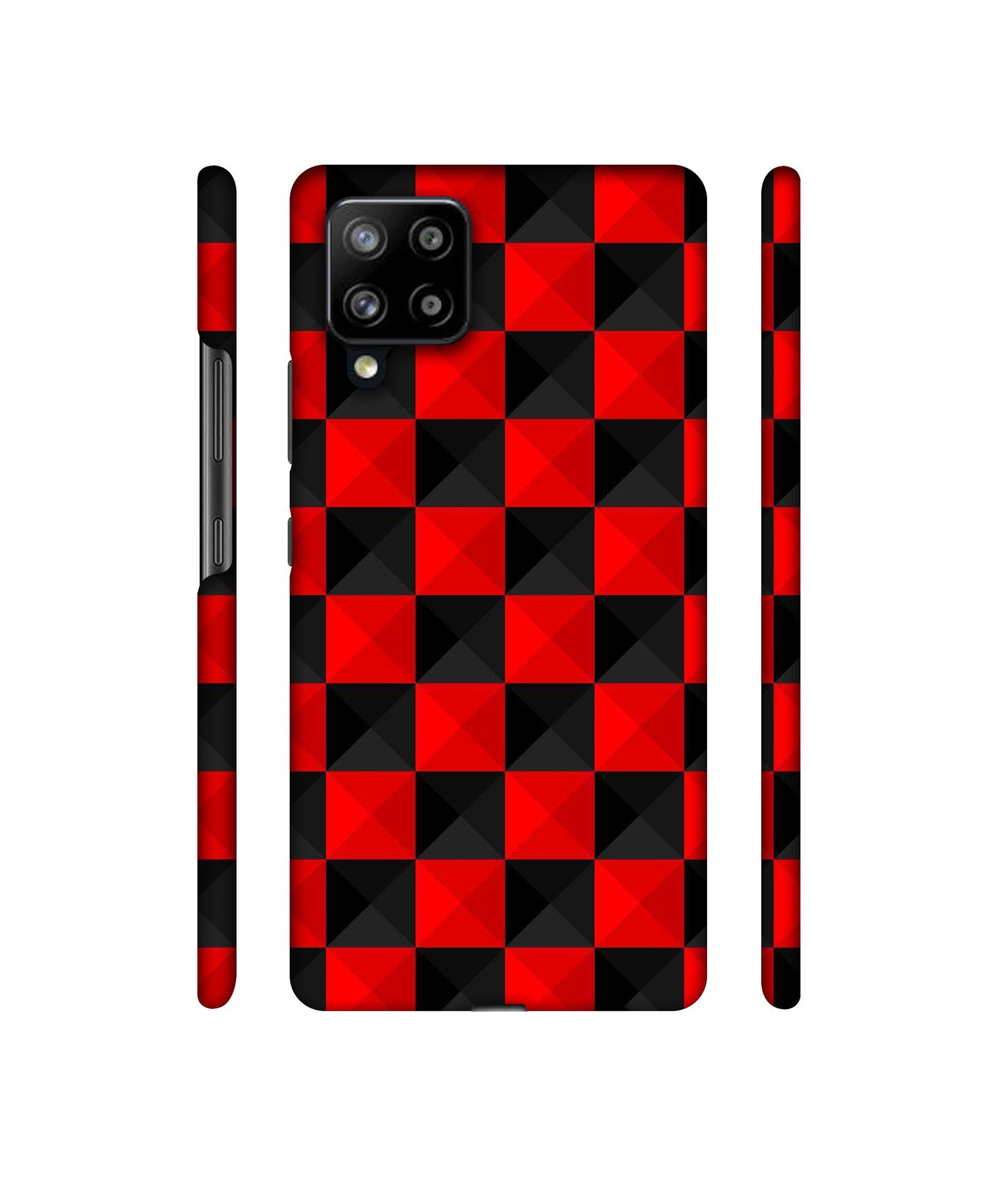 Red N Black Cubes Designer Hard Back Cover for Samsung Galaxy M42 5G / A42 5G