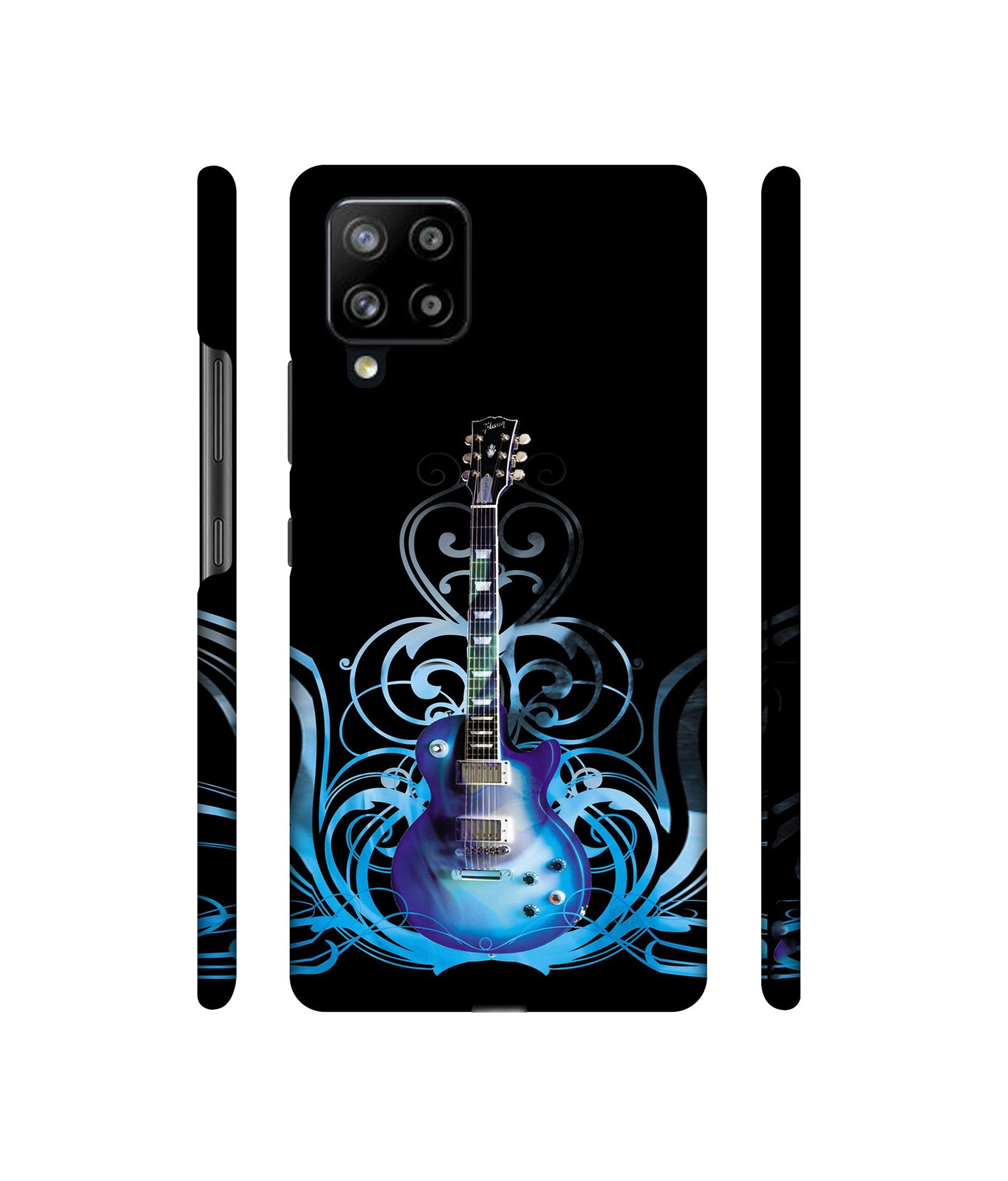 Guitar In Blue Pattern Designer Hard Back Cover for Samsung Galaxy M42 5G / A42 5G