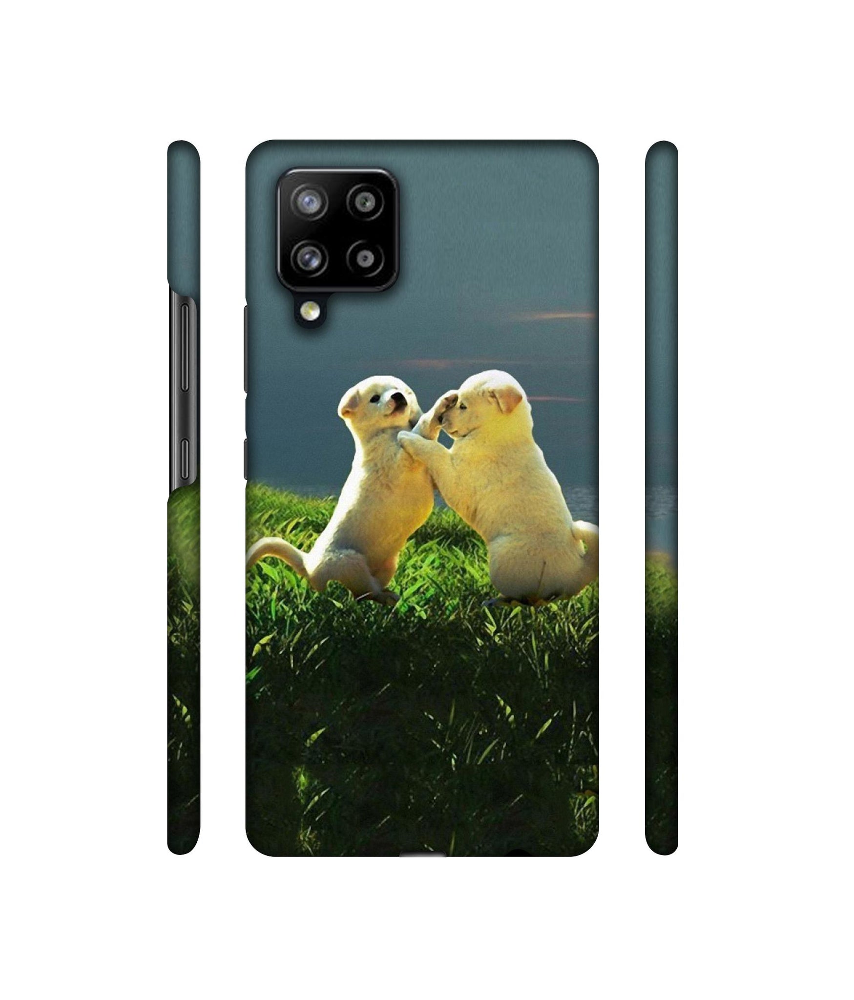 Puppy Couple Sunset Designer Hard Back Cover for Samsung Galaxy M42 5G / A42 5G