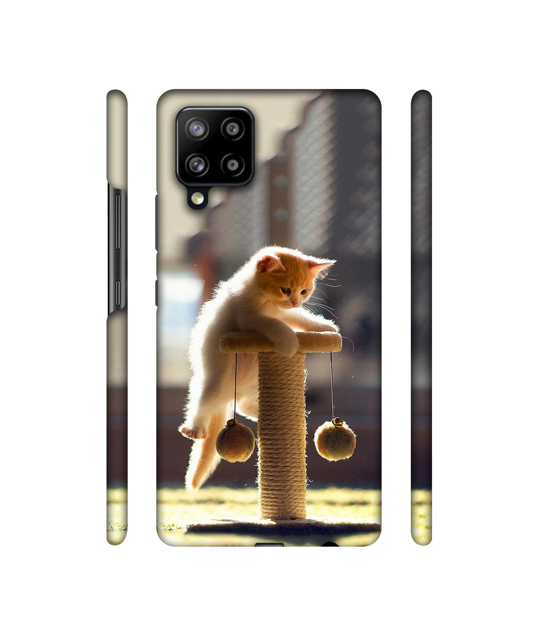 Cat Climbing Designer Hard Back Cover for Samsung Galaxy M42 5G / A42 5G