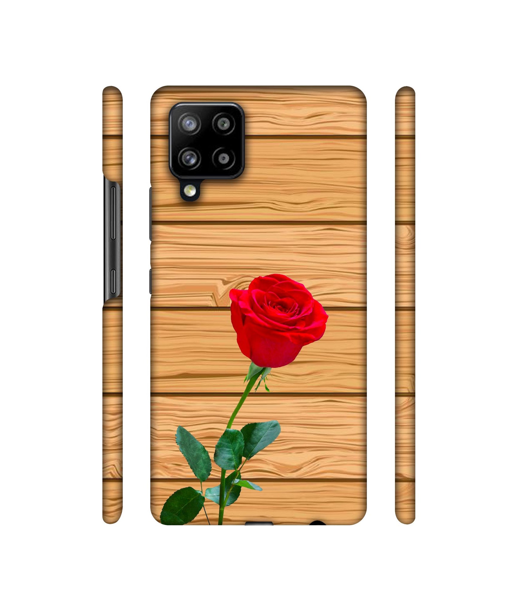 Rose With Wooden Texture Designer Hard Back Cover for Samsung Galaxy M42 5G / A42 5G