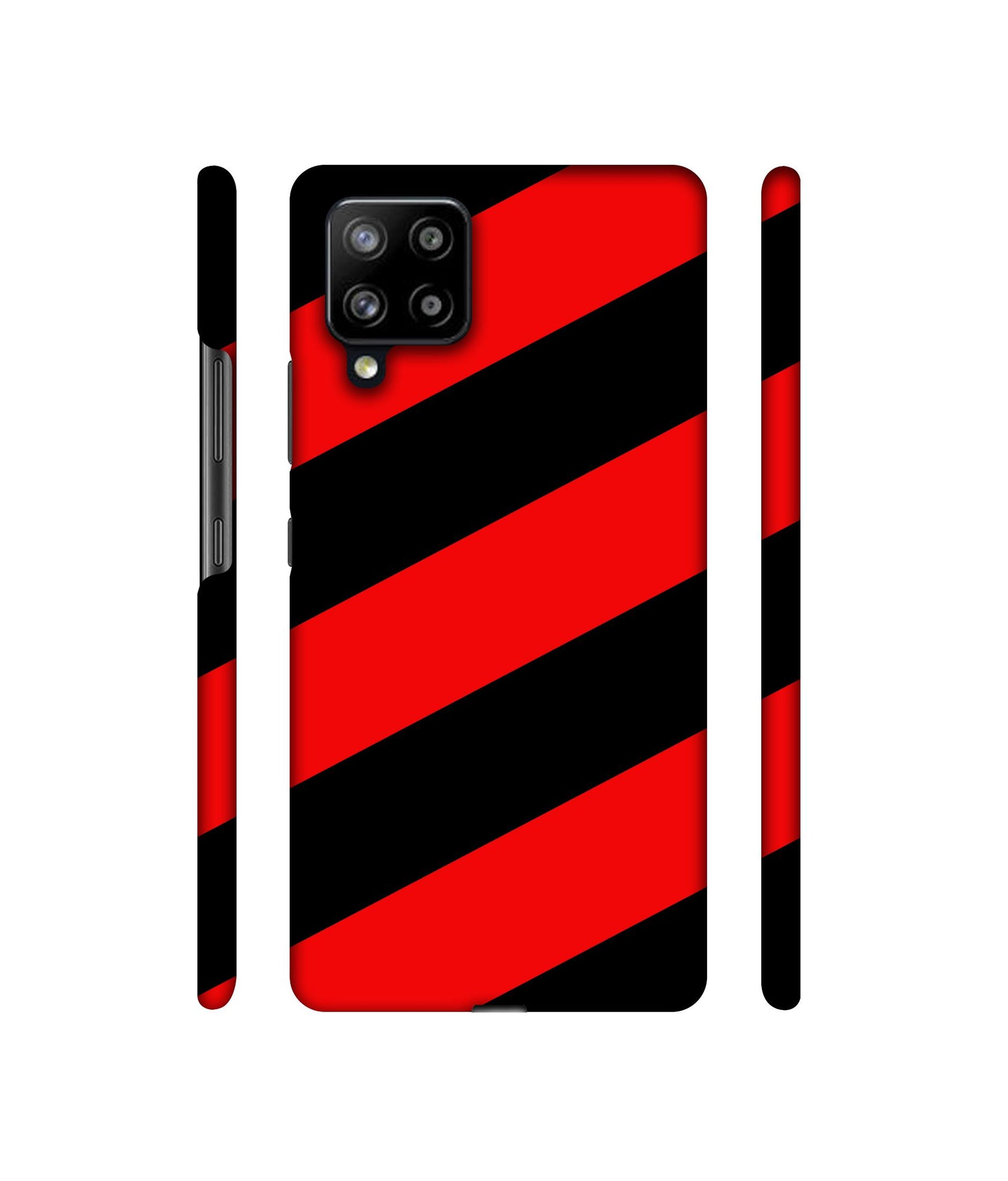 Red and Black Line Designer Hard Back Cover for Samsung Galaxy M42 5G / A42 5G