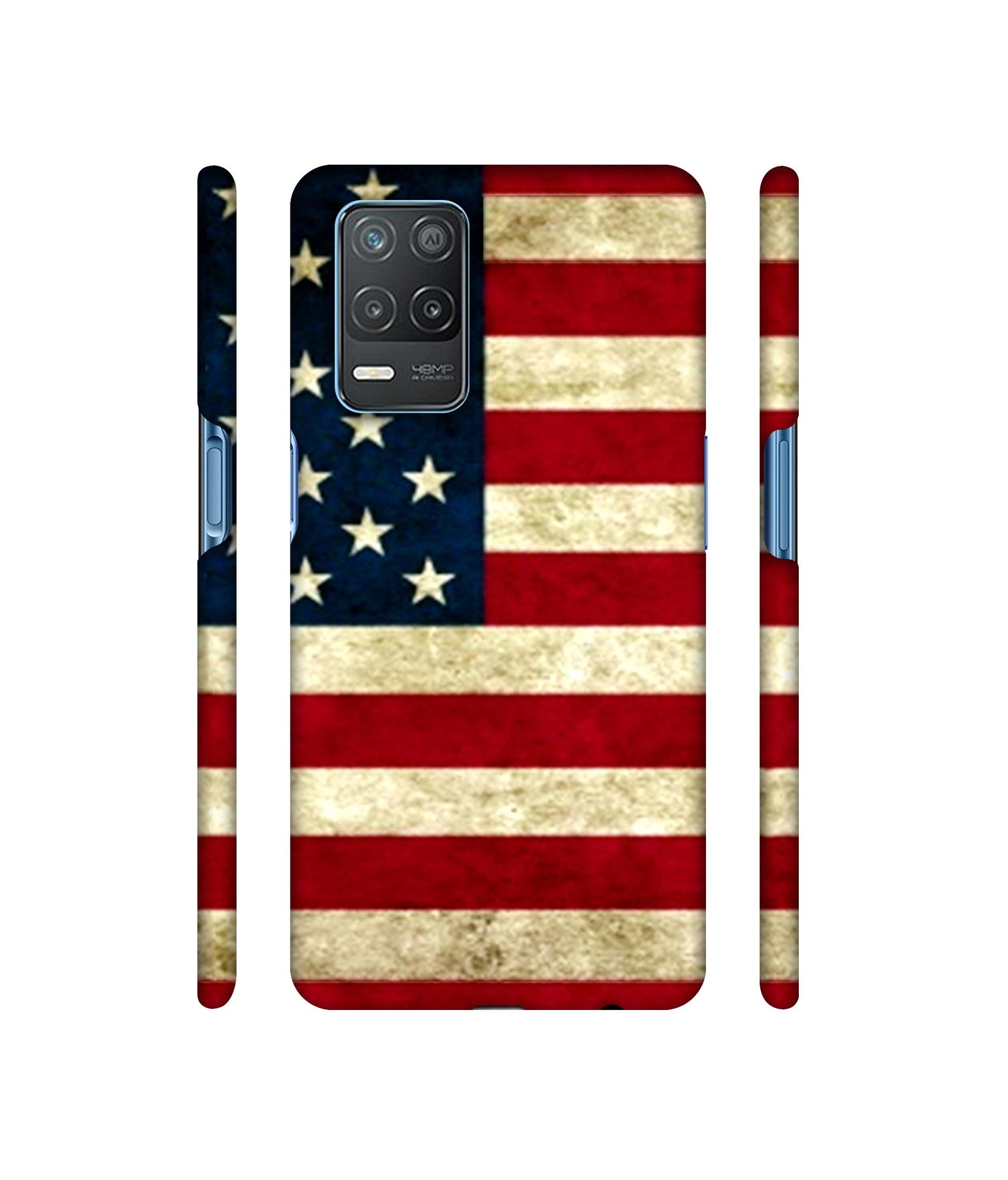 Multicoloured USA Flag Designer Hard Back Cover for Realme 8 5G / Realme 8s 5G