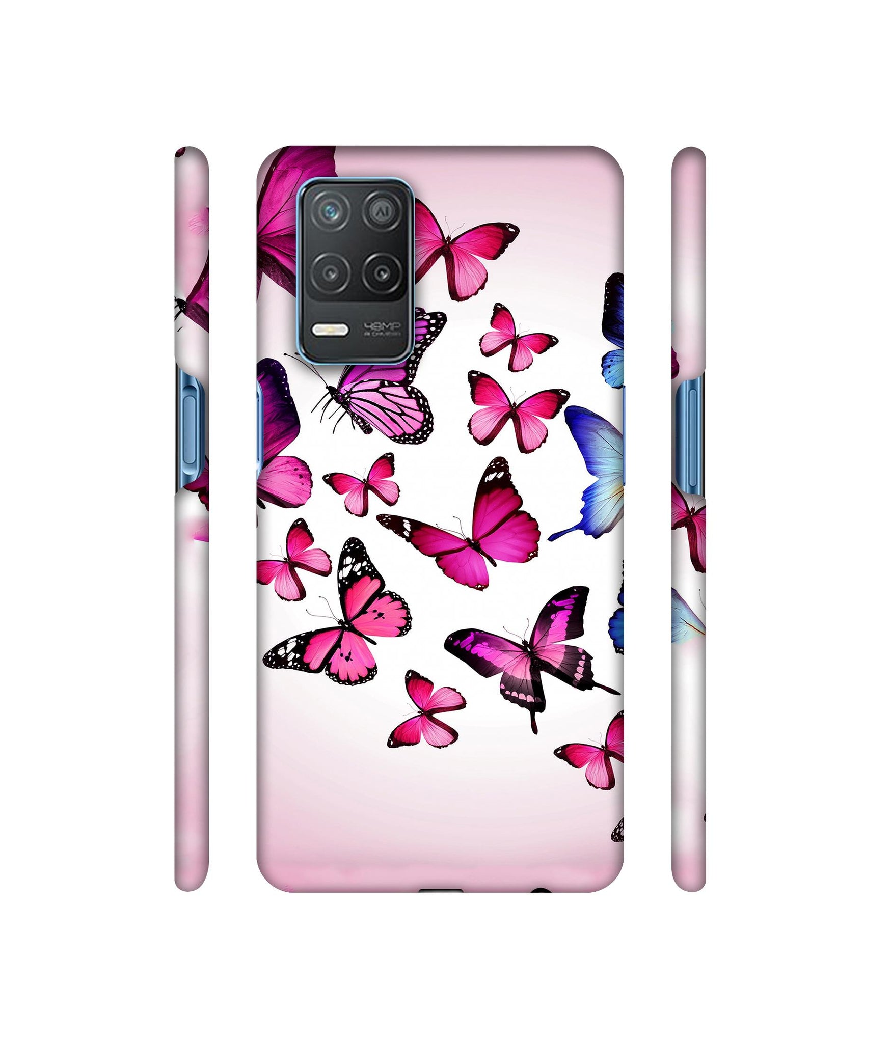 Flying Colorful Butterfly Designer Hard Back Cover for Realme 8 5G / Realme 8s 5G