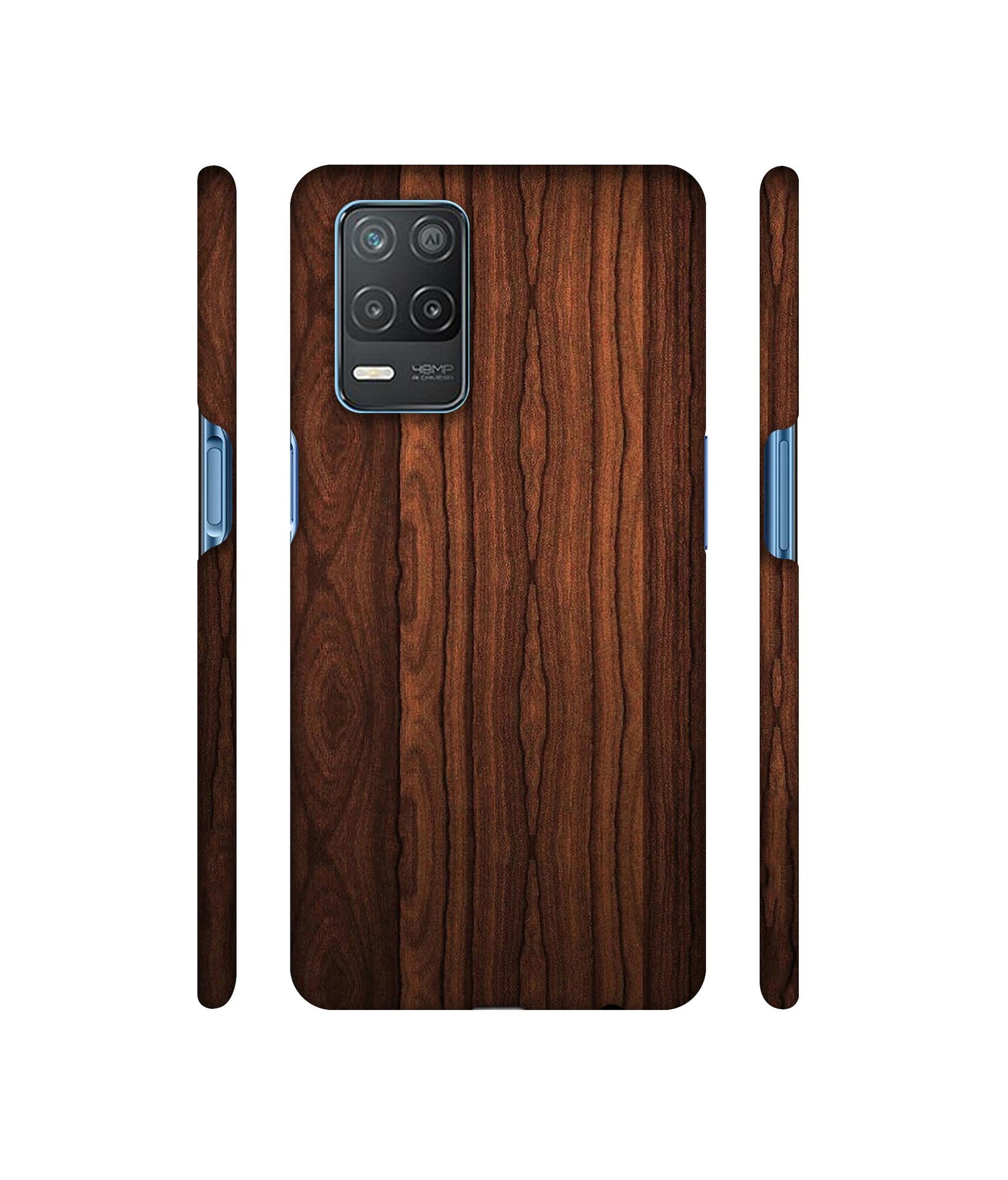 Brown Wooden Texture Designer Hard Back Cover for Realme 8 5G / Realme 8s 5G