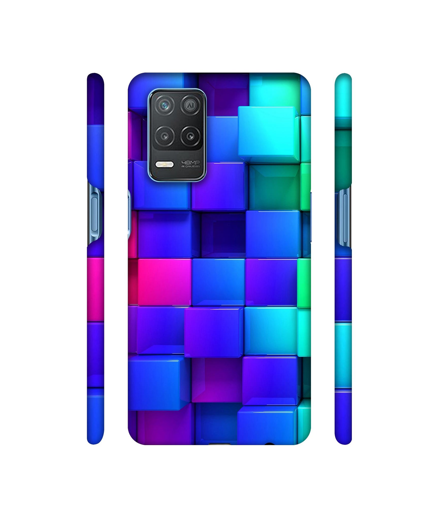 Blocks Rainbow 3D Graphics Designer Hard Back Cover for Realme 8 5G / Realme 8s 5G